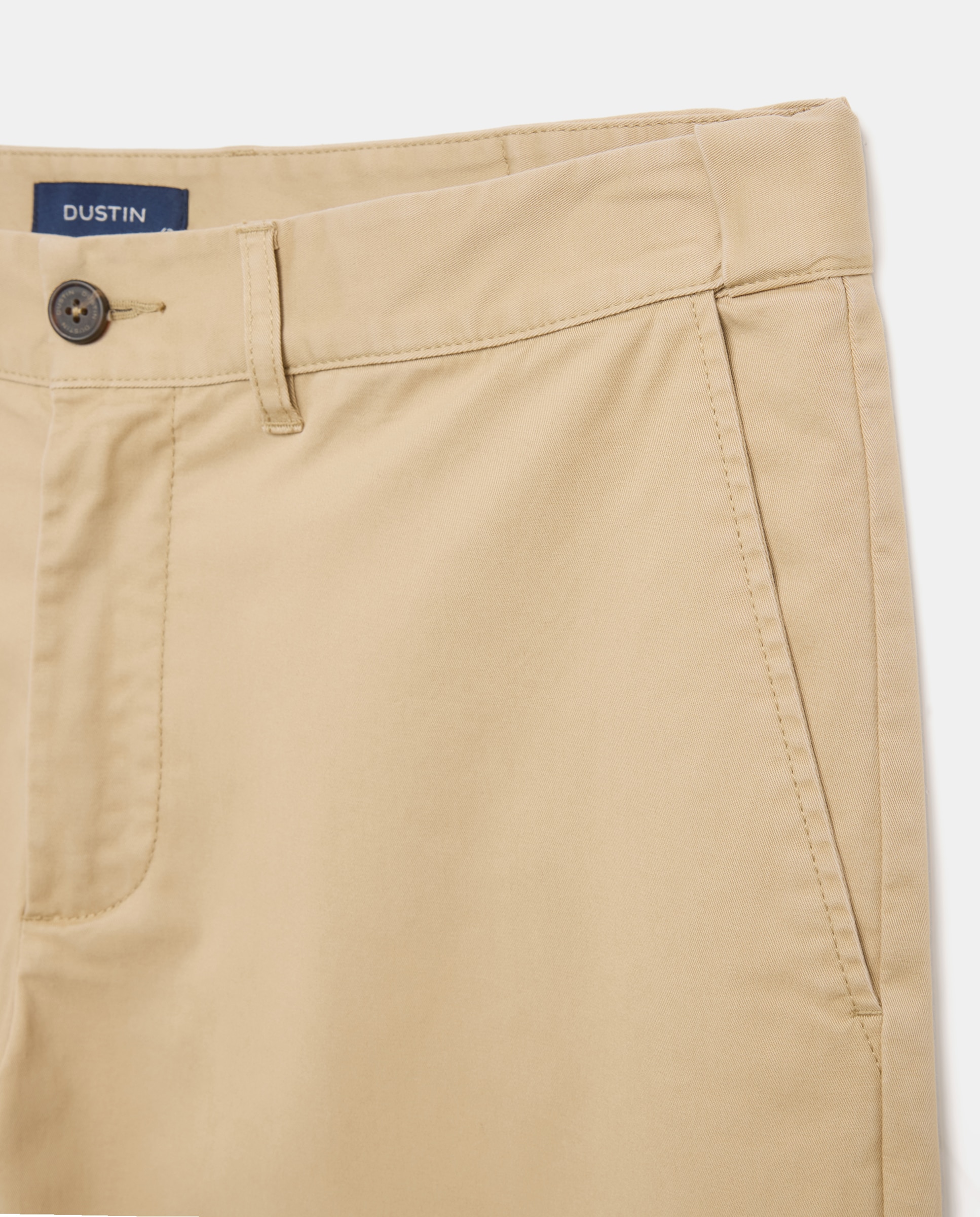 Calças Desportivas Básicas com Cós Extensível em Algodão Spandex Regulares Castanho-5