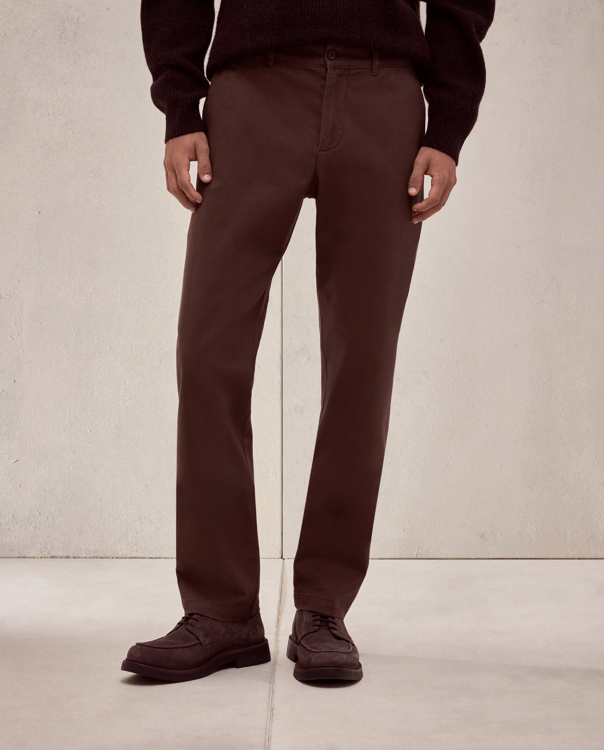 Imagen 2 de Pantalón chino regular fit de invierno algodón/stretch hombre - Dustin - Marrón Marrón