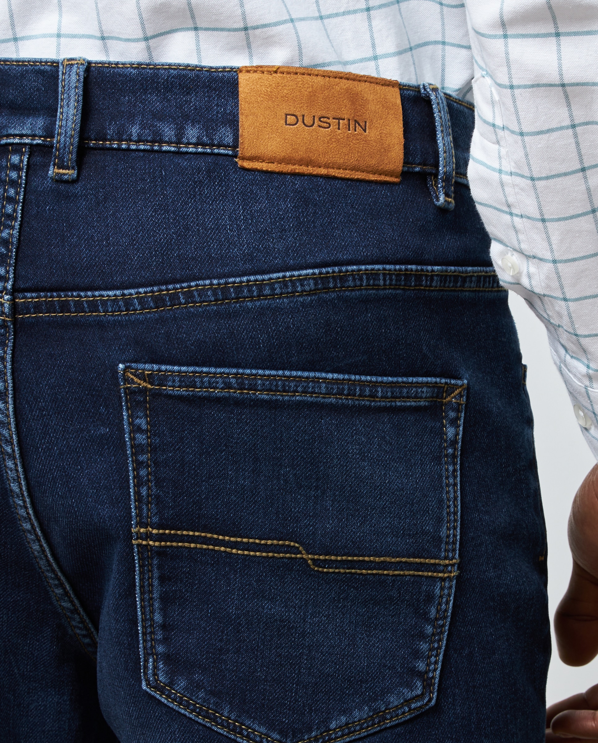 Jeans de Malha Regular Azul-escuro-6