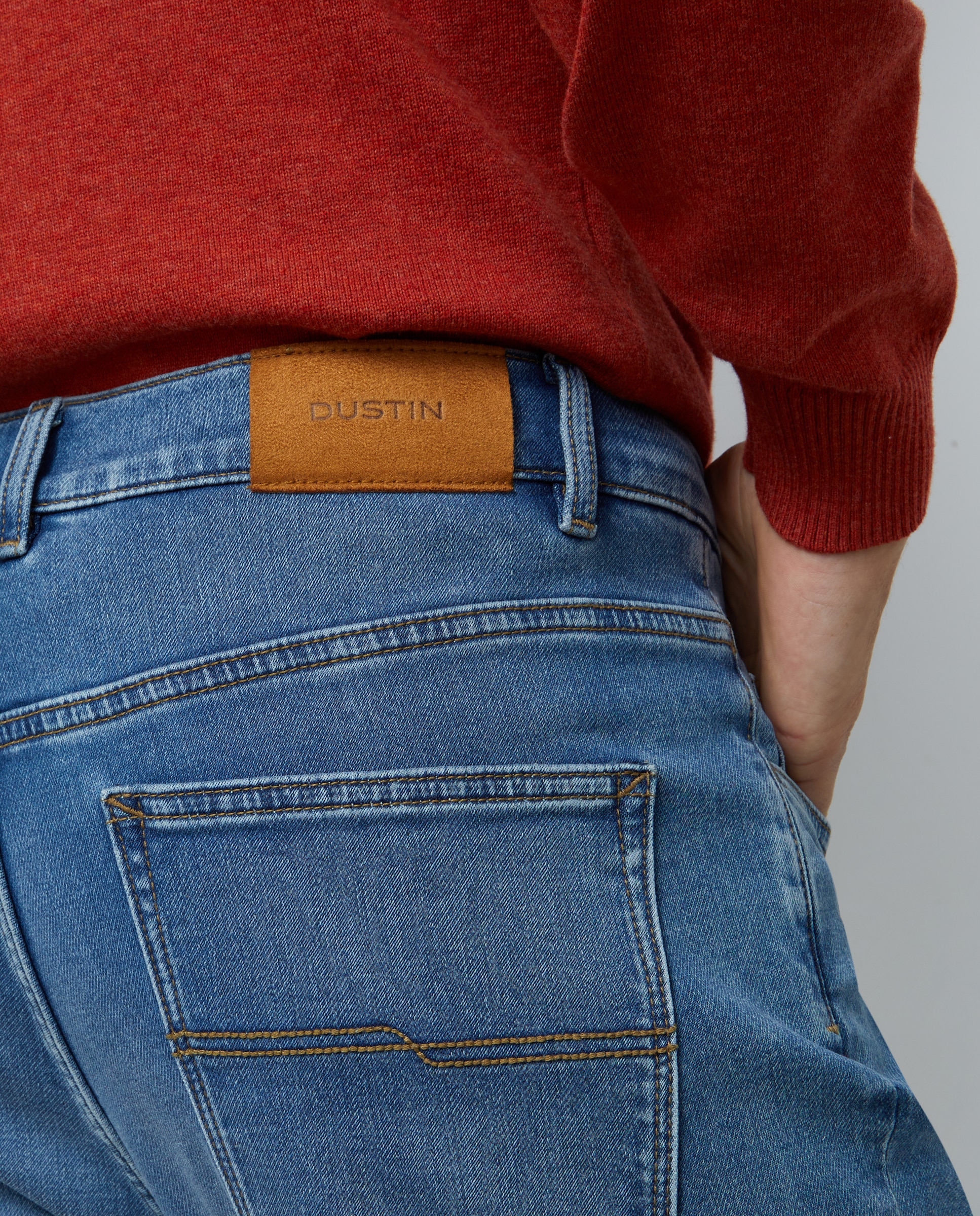 Jeans de Malha Regular Azul-claro-6