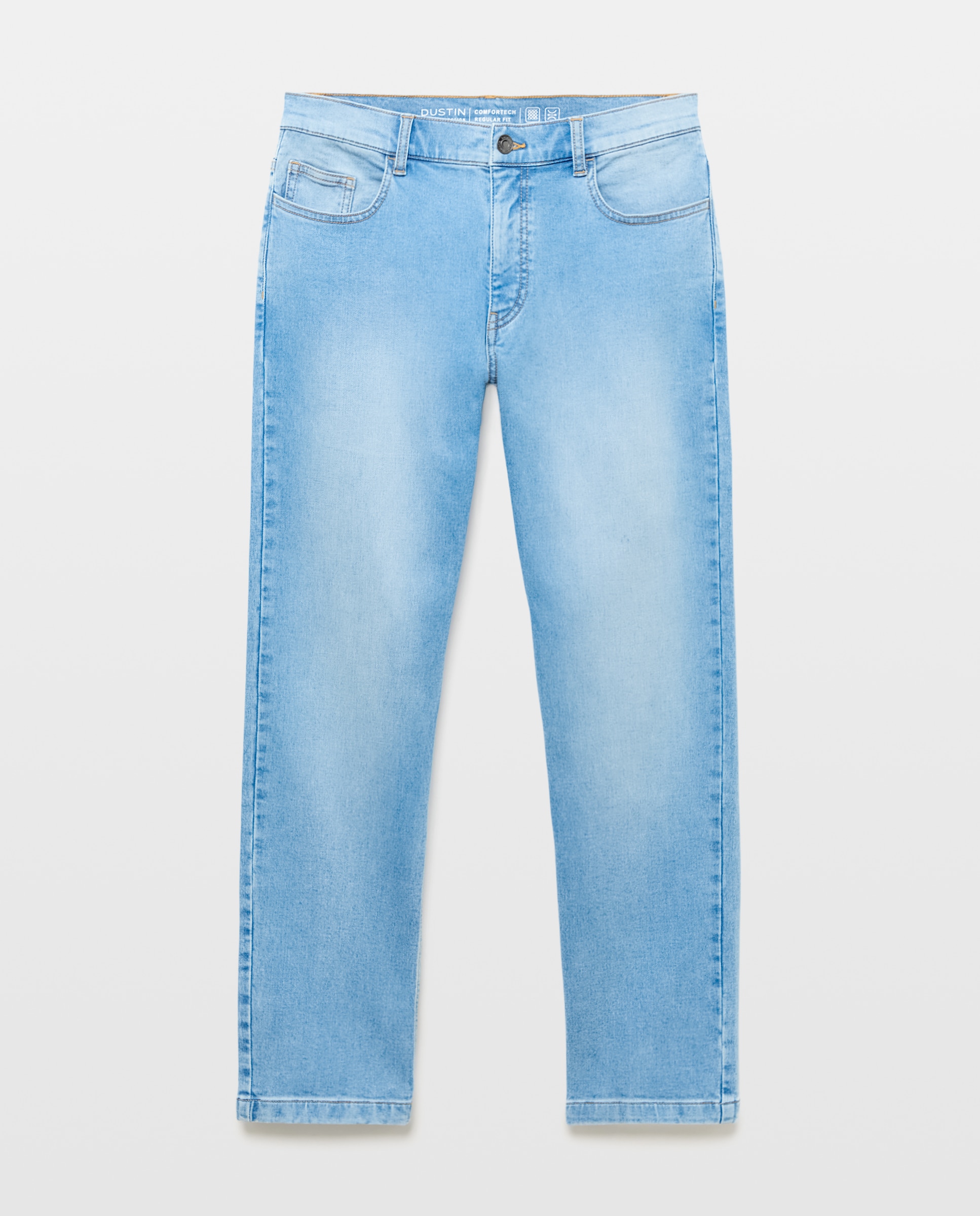 Jeans de Malha Regular Azul-claro-4