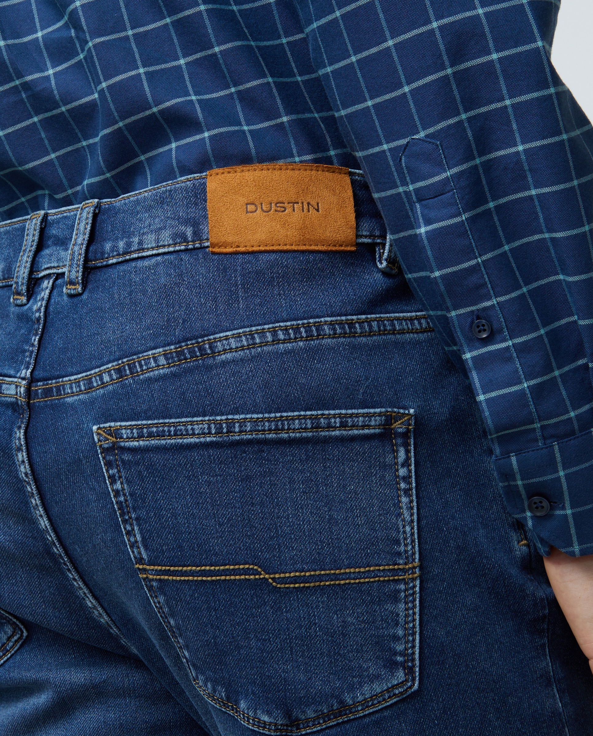 Jeans de Malha Regular Azul-6