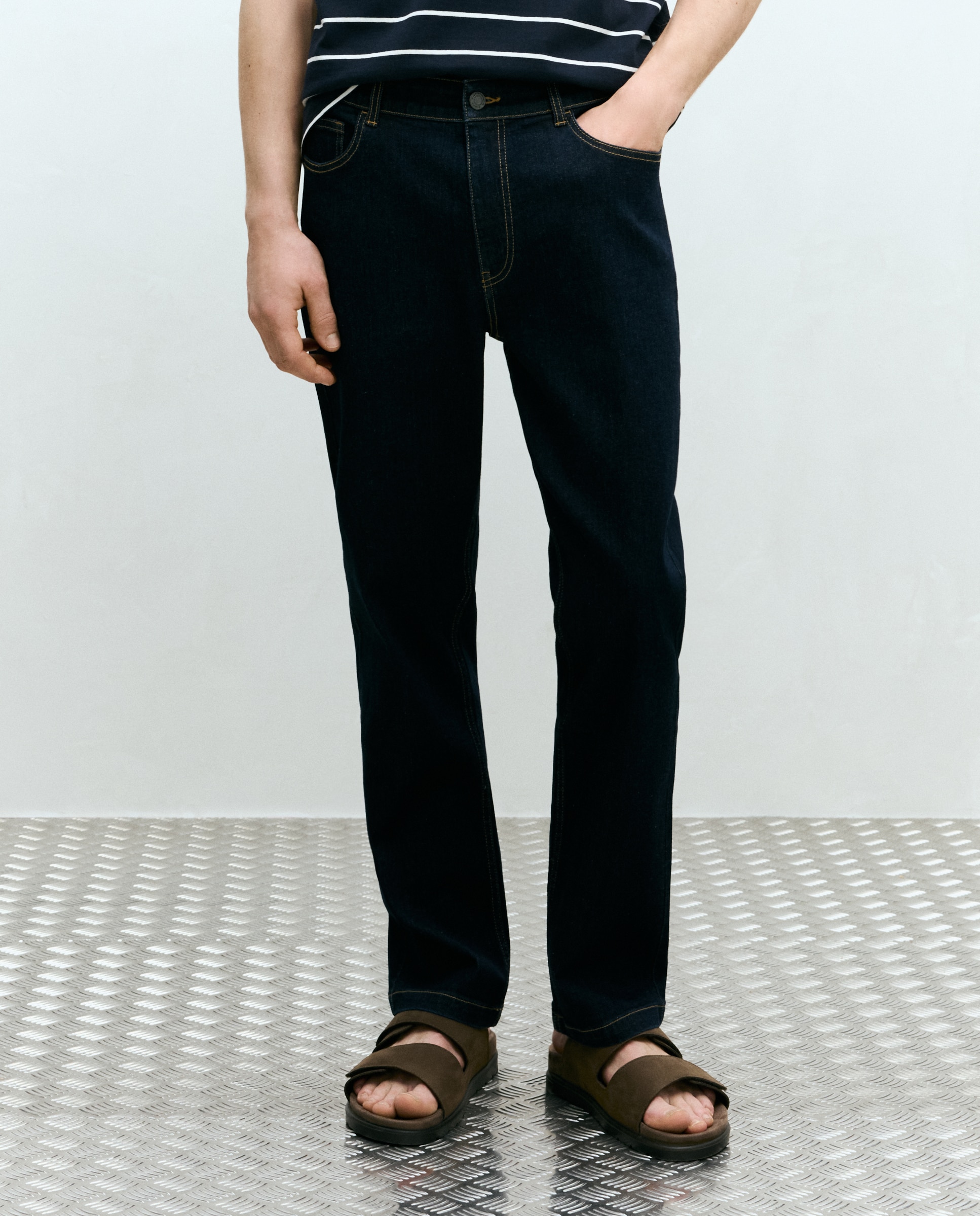 Jeans regular de homem Azul-índigo-2