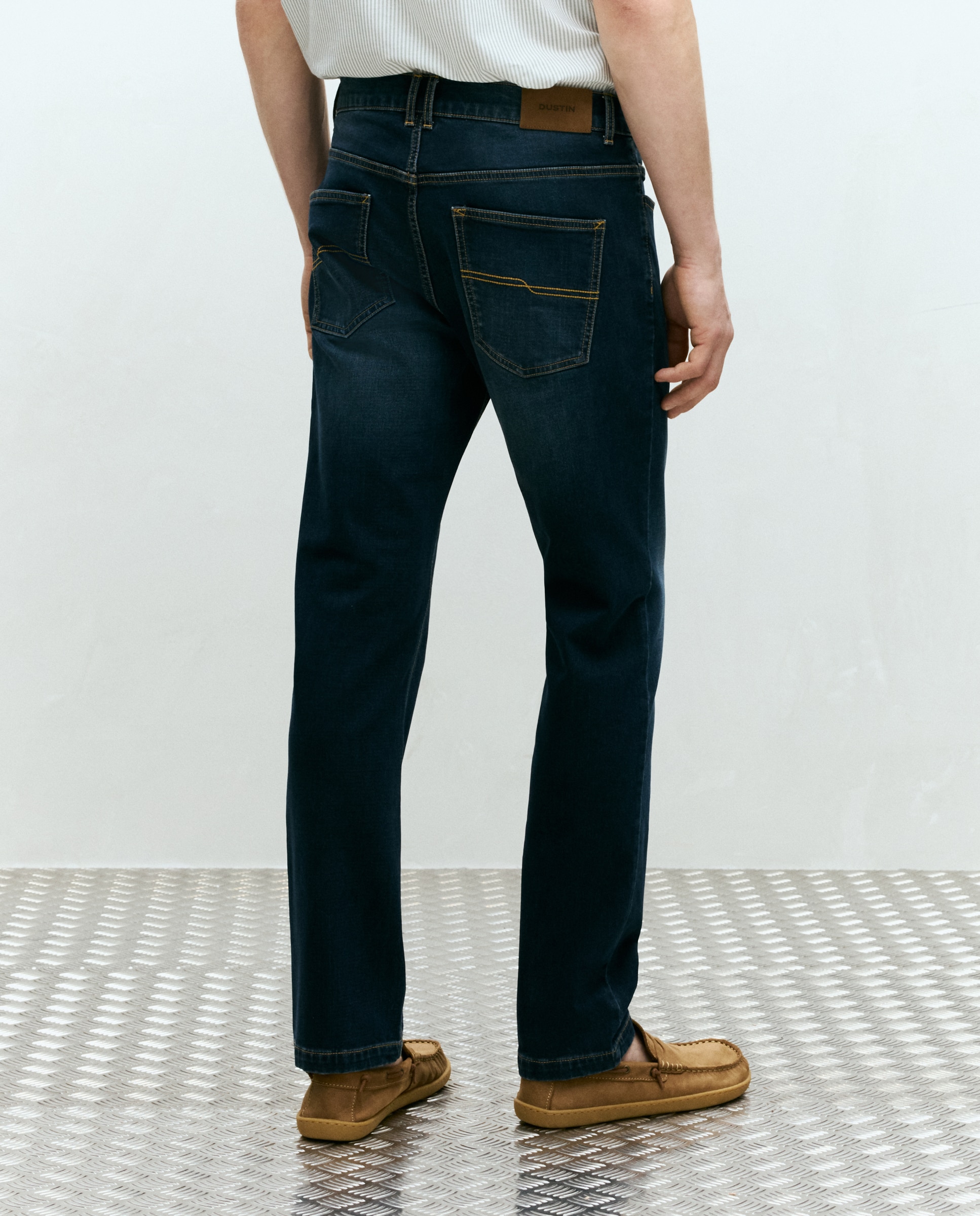 Pantalón denim punto 5 bolsillos slim hombre - Dustin - Azul oscuro Azul oscuro-3
