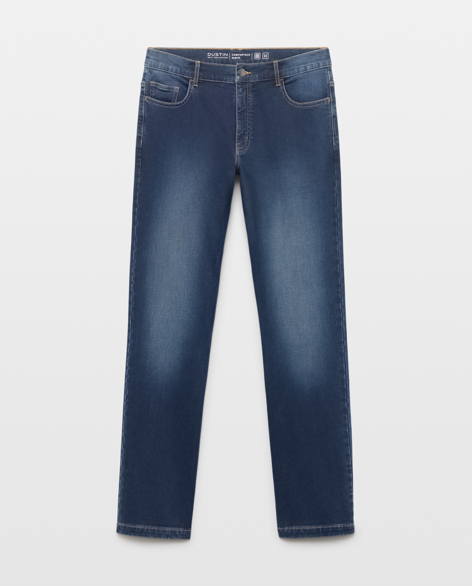 Pantalón denim punto 5 bolsillos slim hombre - Dustin - Azul oscuro Azul oscuro-4