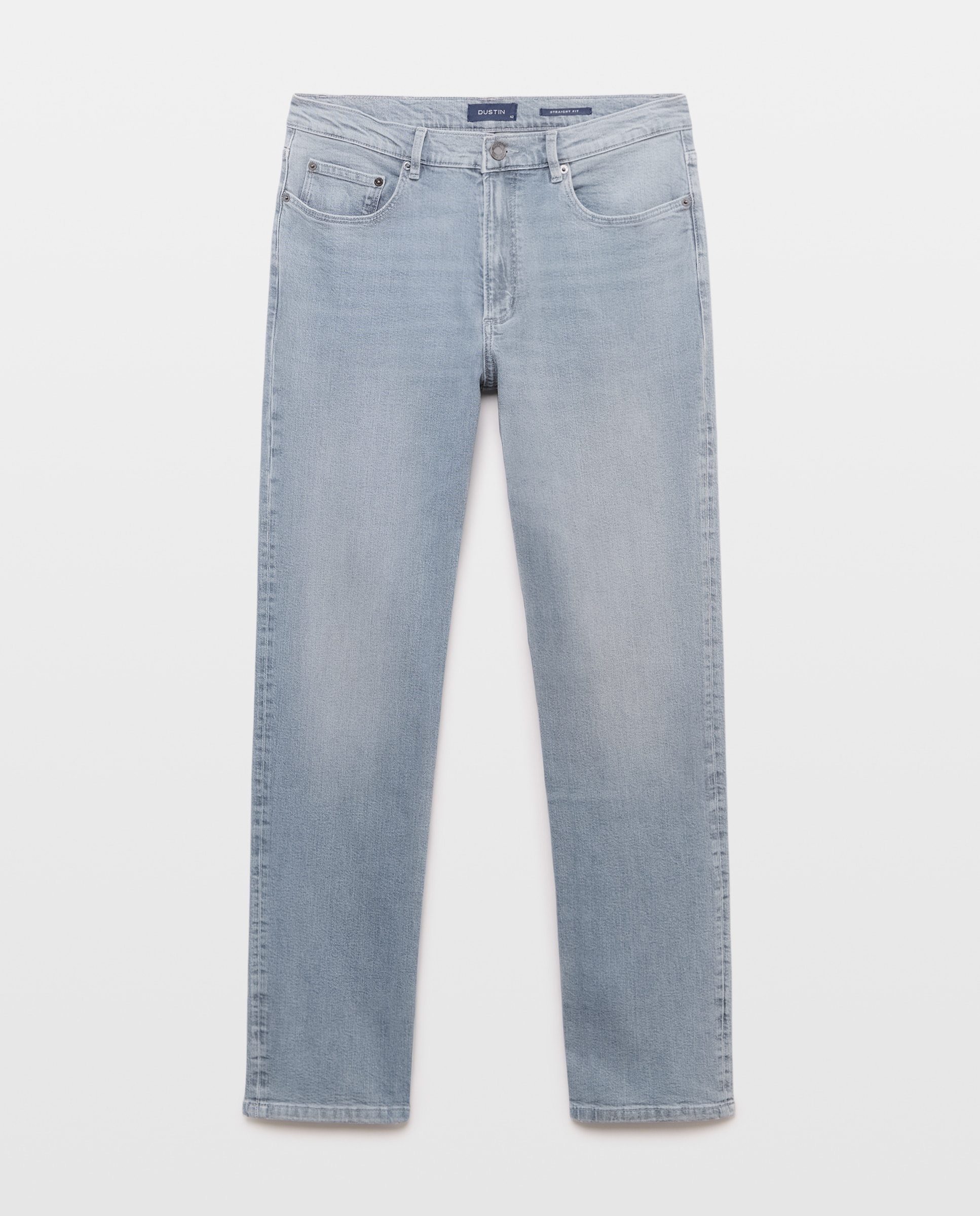 Jeans de Cinco Bolsos Straight de Algodão Elastómero Azul-4