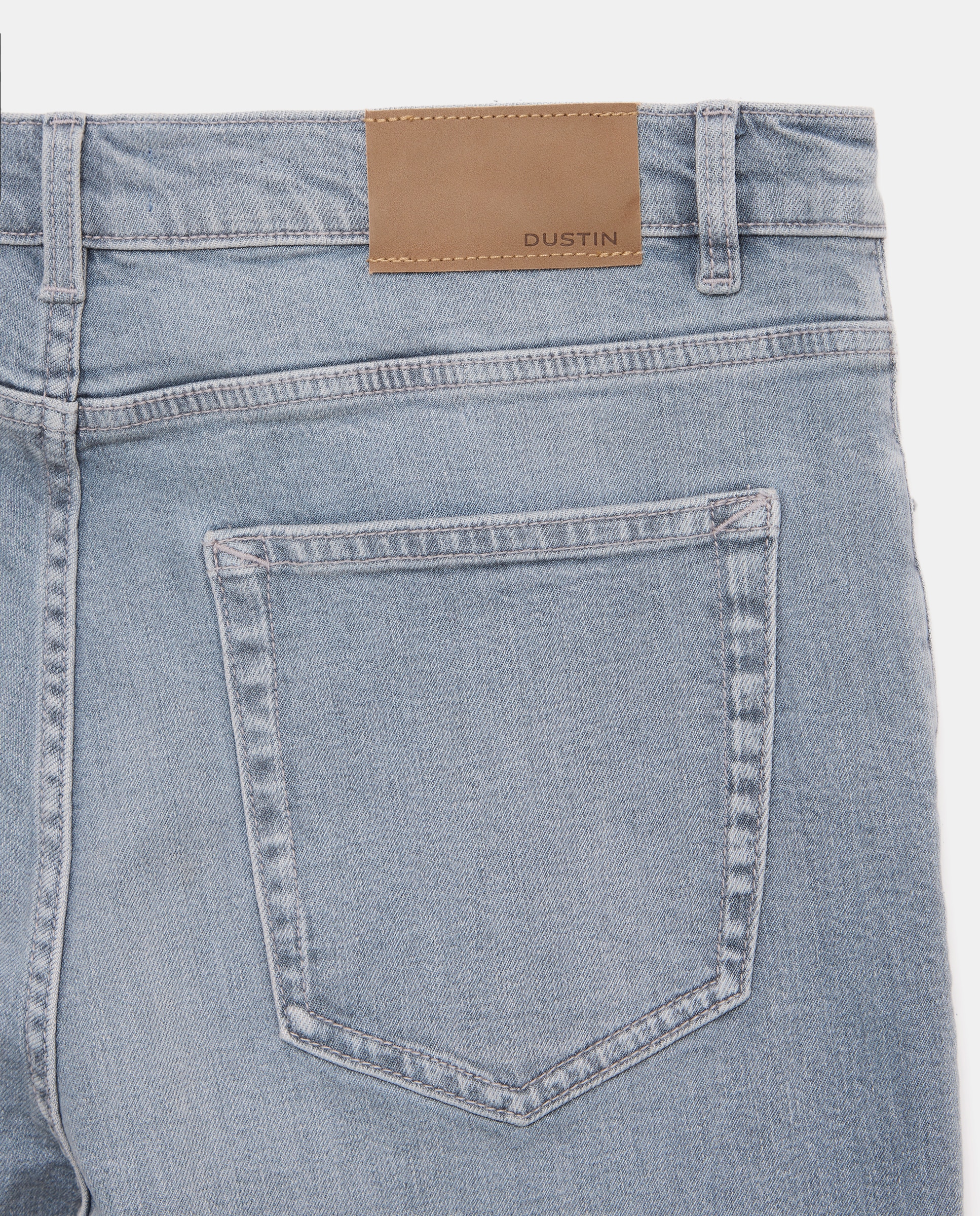 Jeans de Cinco Bolsos Straight de Algodão Elastómero Azul-5