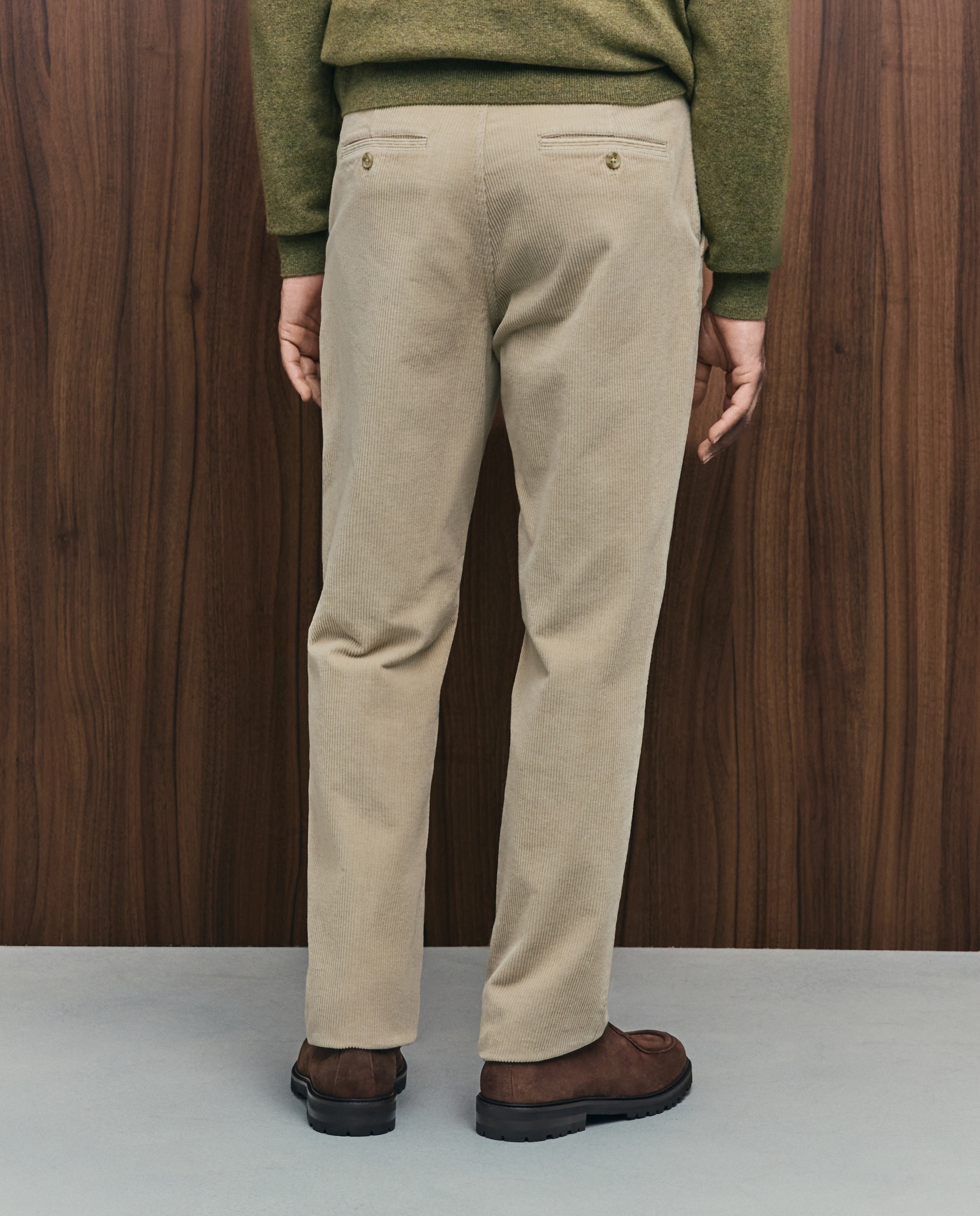 Pantalón pana regular fit tintado en prenda hombre - Emidio Tucci - Beige Beige-3