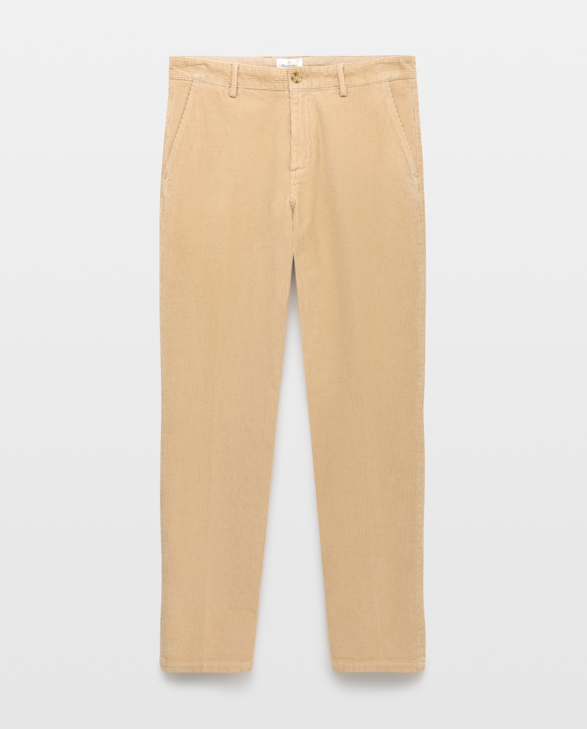 Pantalón pana regular fit tintado en prenda hombre - Emidio Tucci - Beige Beige-4