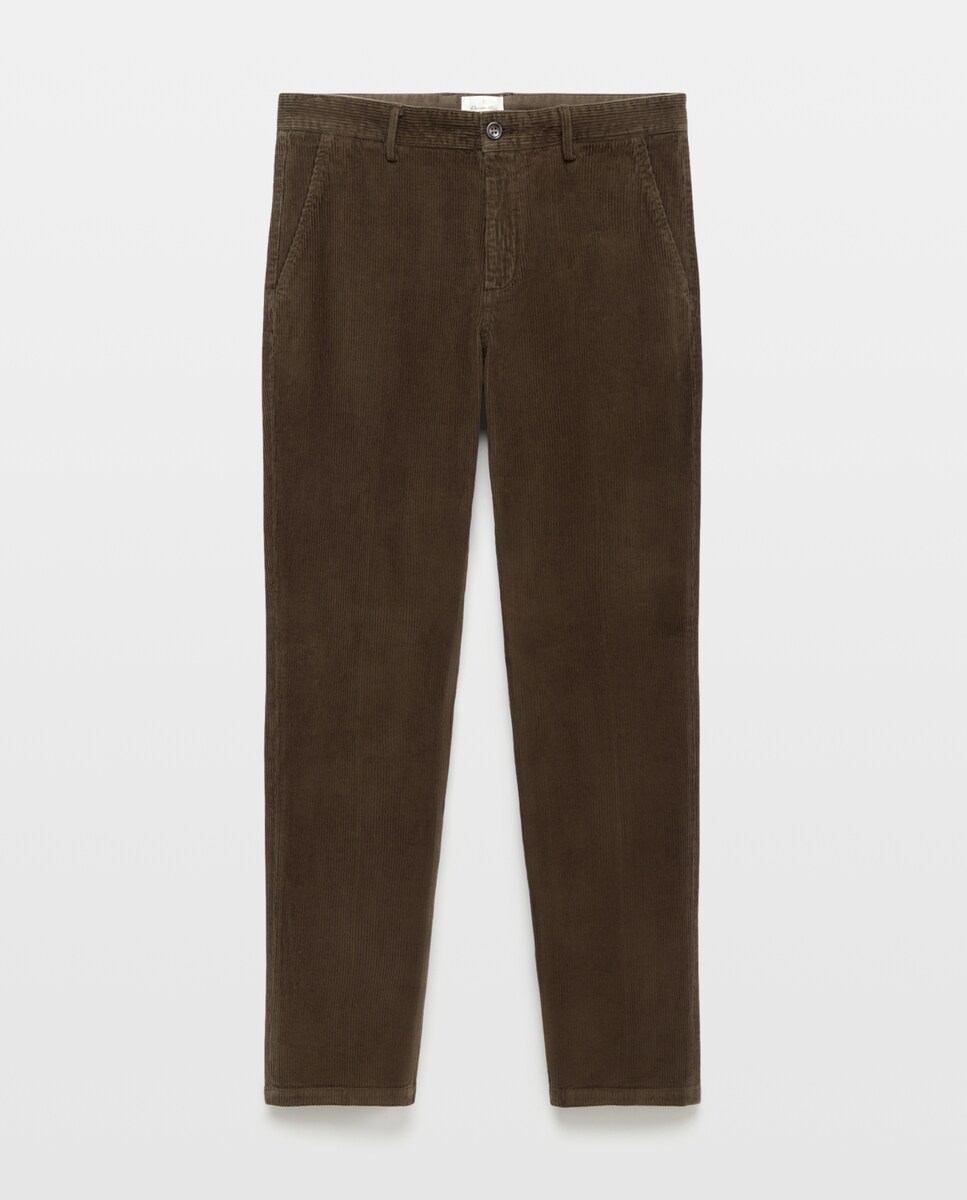Imagen 0 de Pantalón pana regular fit tintado en prenda hombre Azul