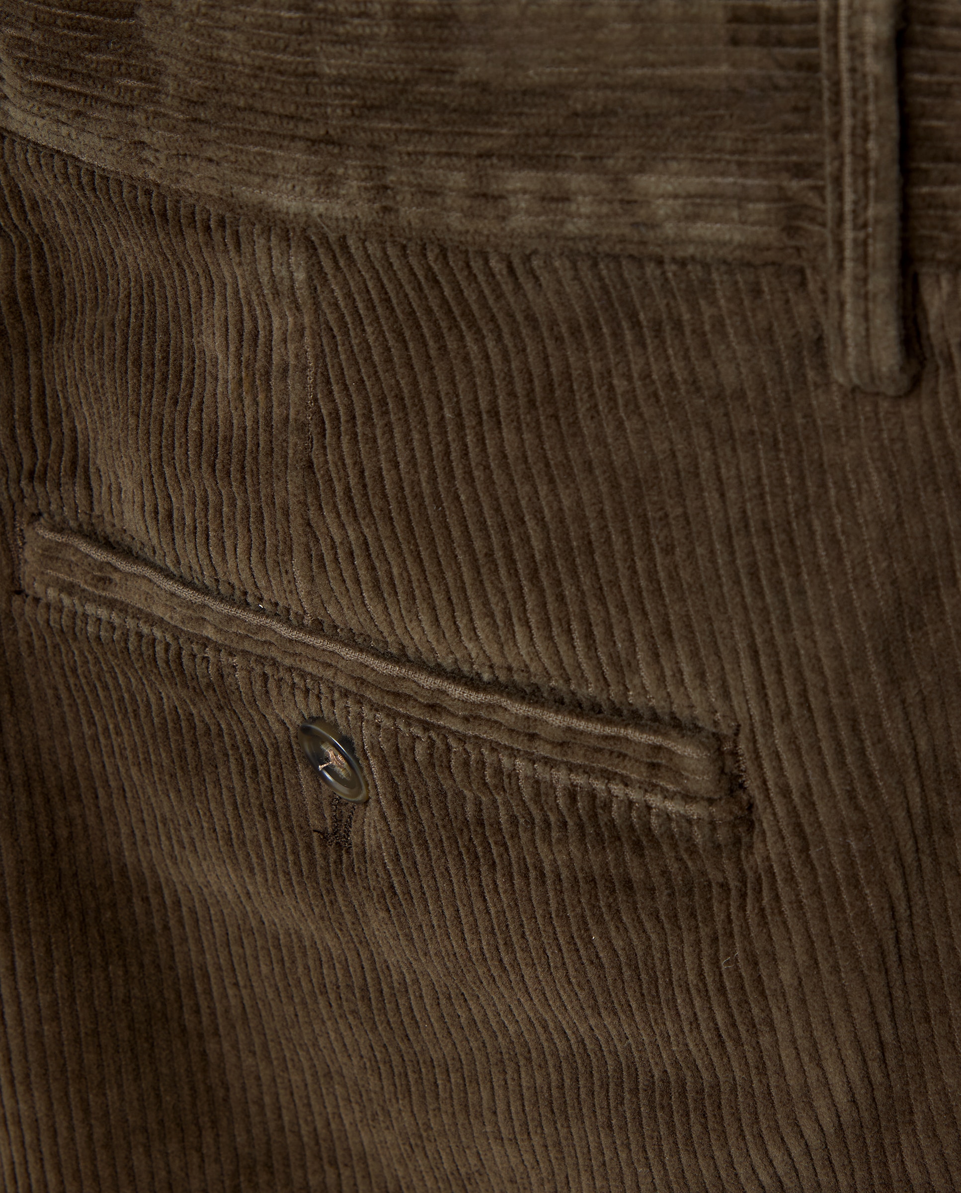 Pantalón pana regular fit tintado en prenda hombre - Emidio Tucci - Verde Verde-5