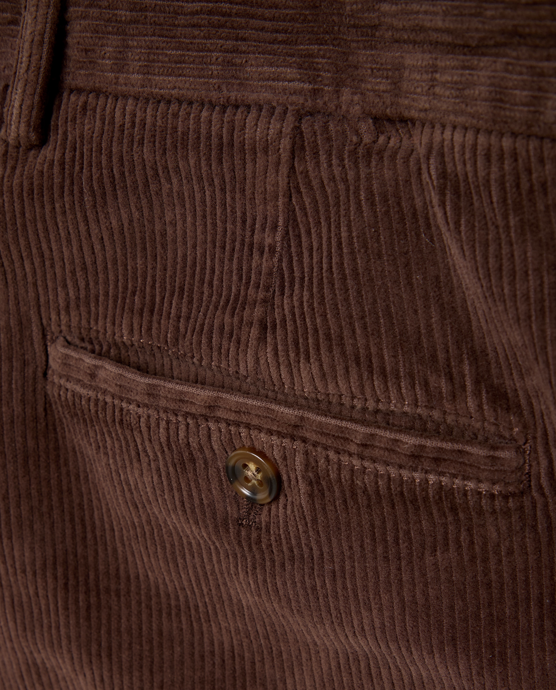 Pantalón pana regular fit tintado en prenda hombre - Emidio Tucci - Marrón Marrón-5