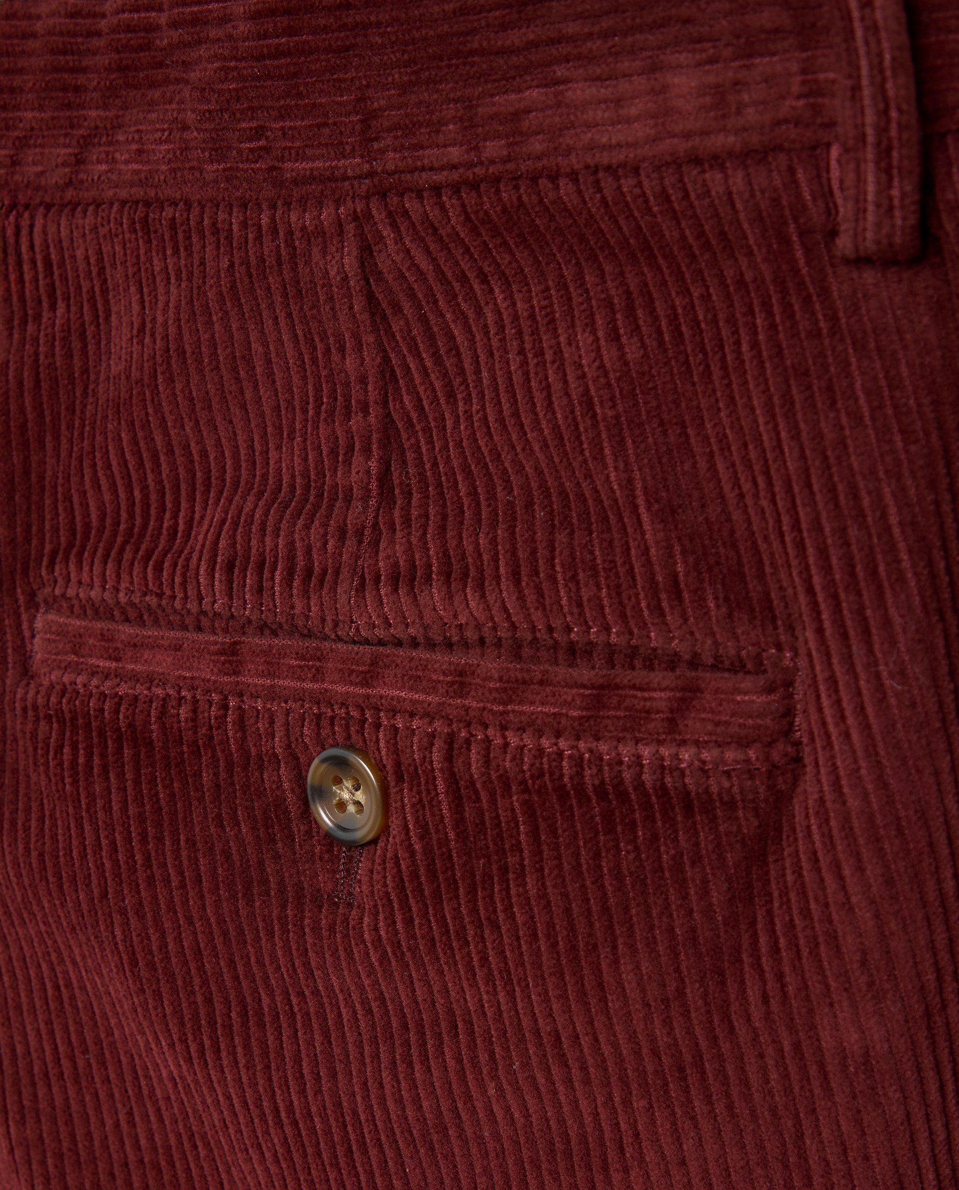 Pantalón pana regular fit tintado en prenda hombre - Emidio Tucci - Burdeos Burdeos-5