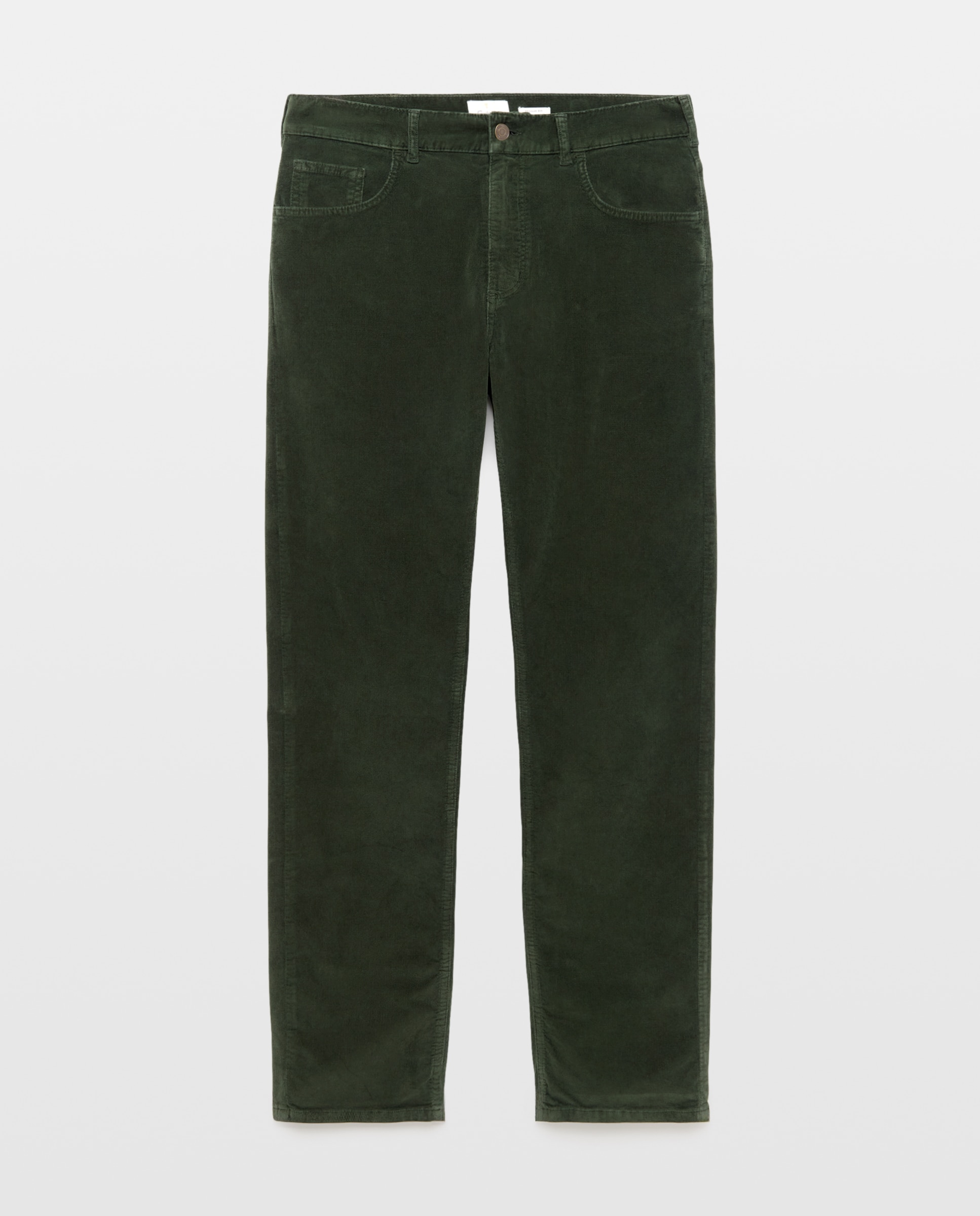 Pantalón pana regular fit cinco bolsillos hombre - Emidio Tucci - Verde Verde-4