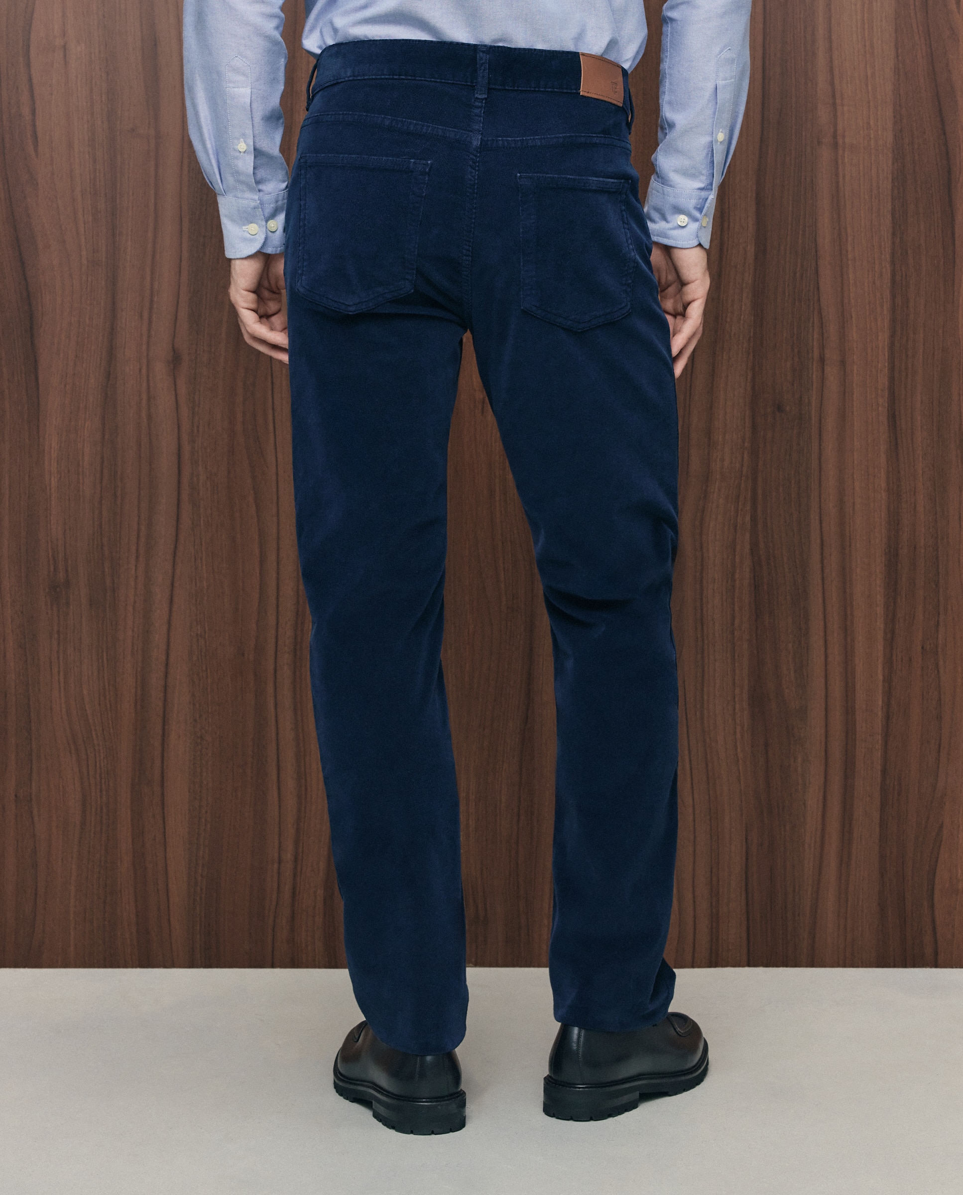 Pantalón pana regular fit cinco bolsillos hombre - Emidio Tucci - Azul Azul-3