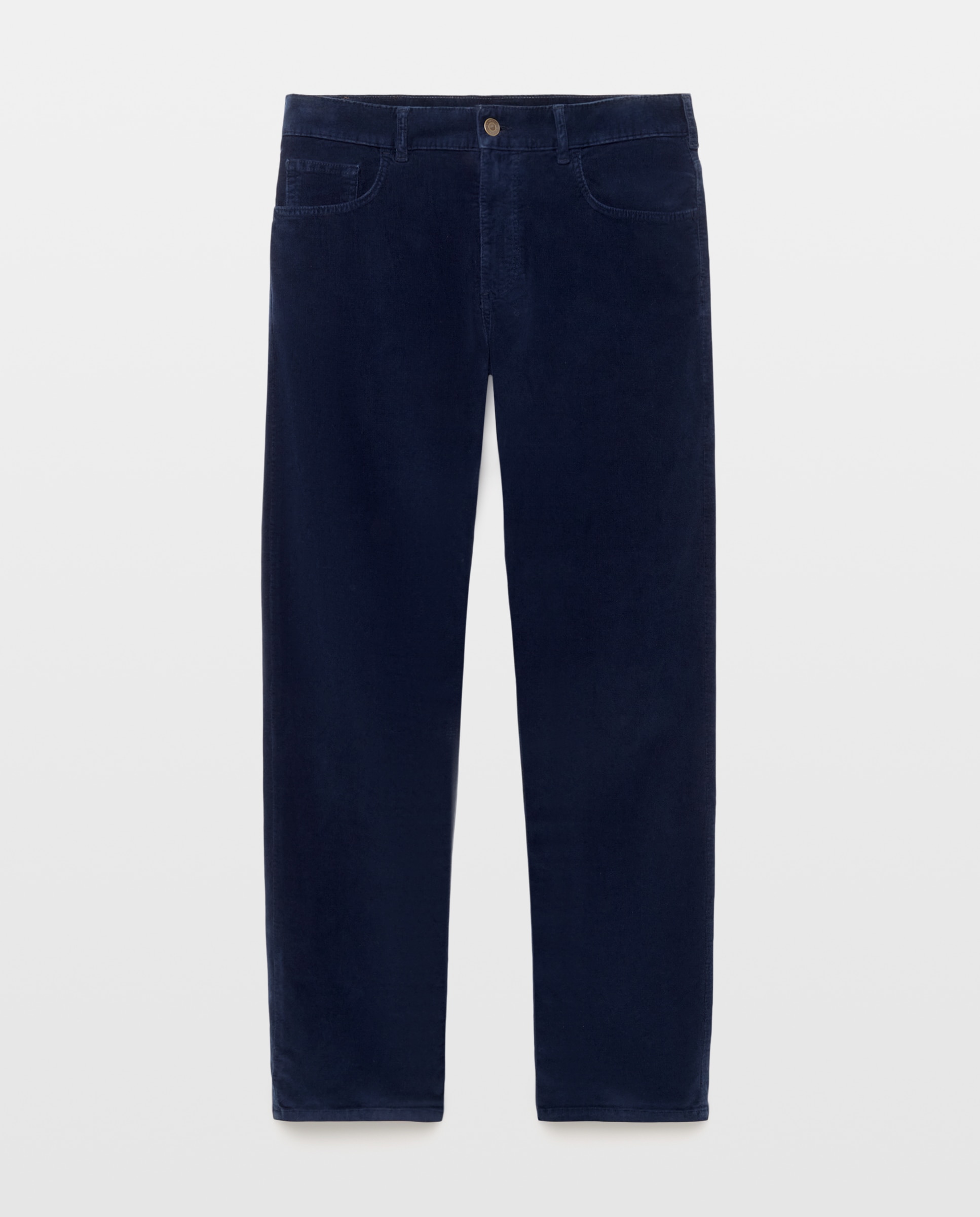 Pantalón pana regular fit cinco bolsillos hombre - Emidio Tucci - Azul Azul-4