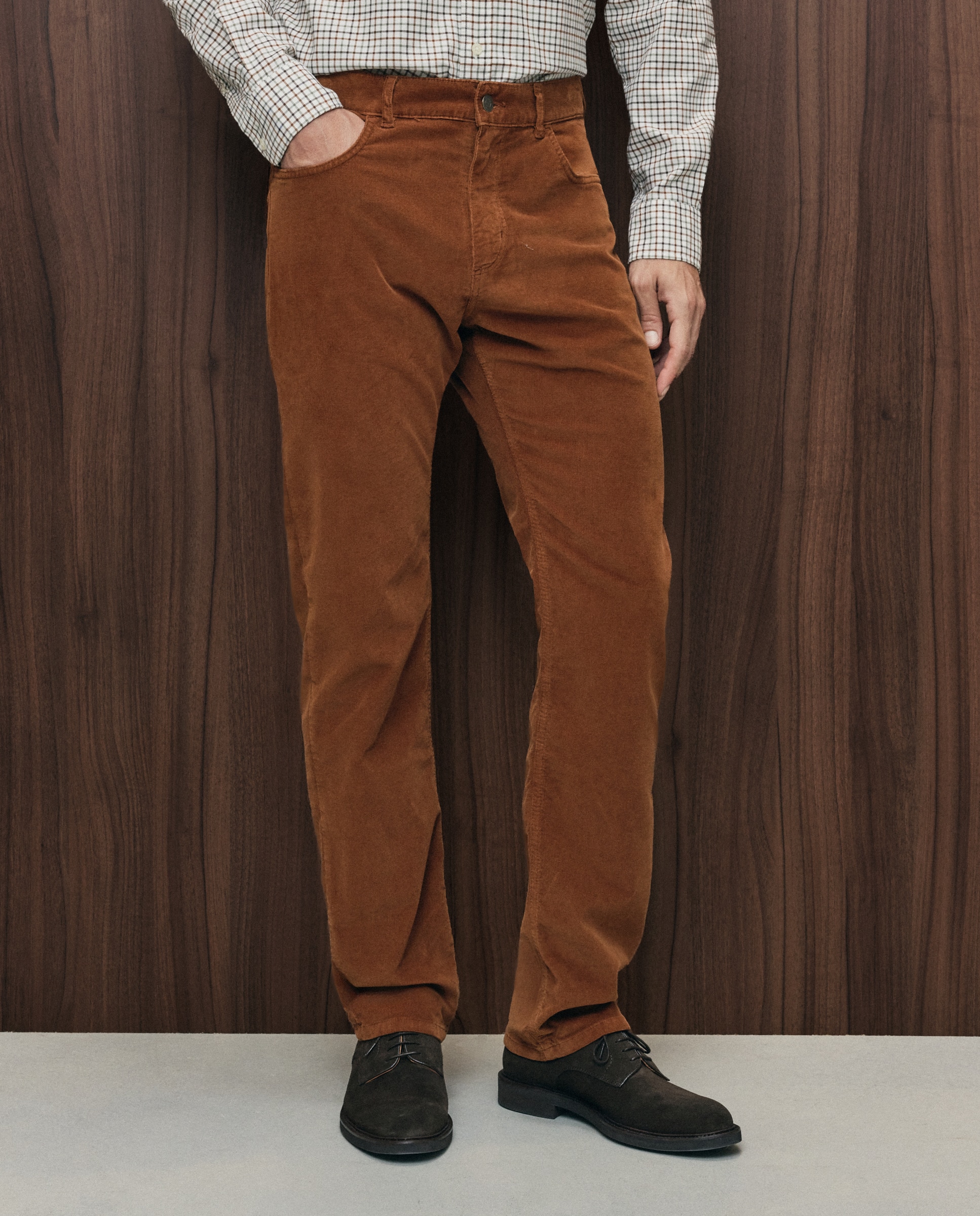 Pantalón pana regular fit cinco bolsillos hombre - Emidio Tucci - Camel Camel-2