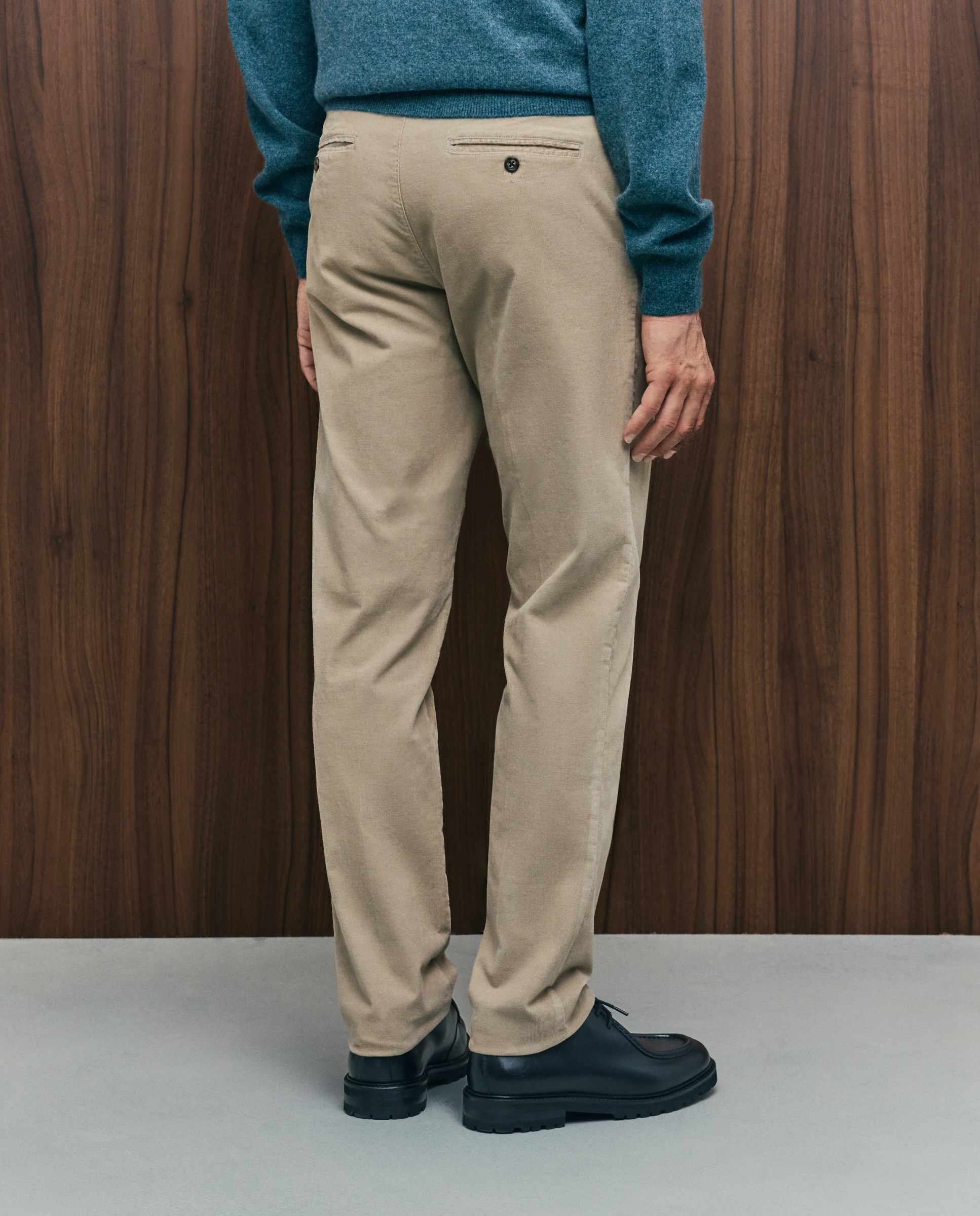 Pantalón pana slim fit tintado en prenda hombre - Emidio Tucci - Beige Beige-3