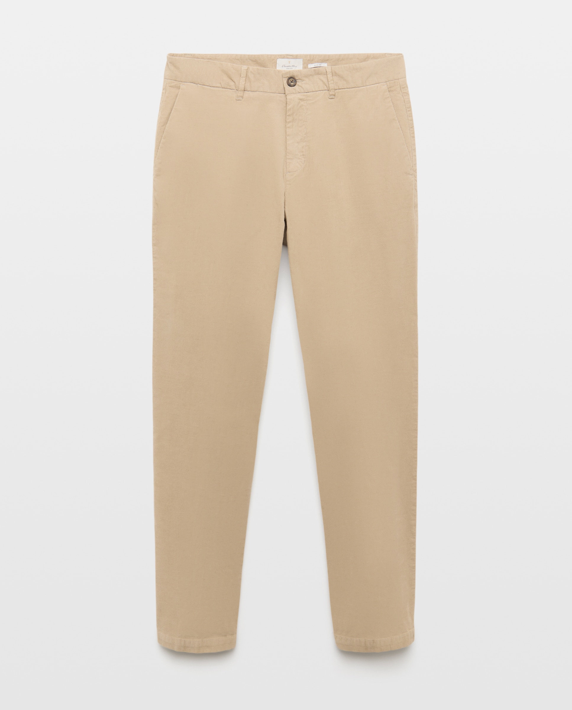 Pantalón pana slim fit tintado en prenda hombre - Emidio Tucci - Beige Beige-4