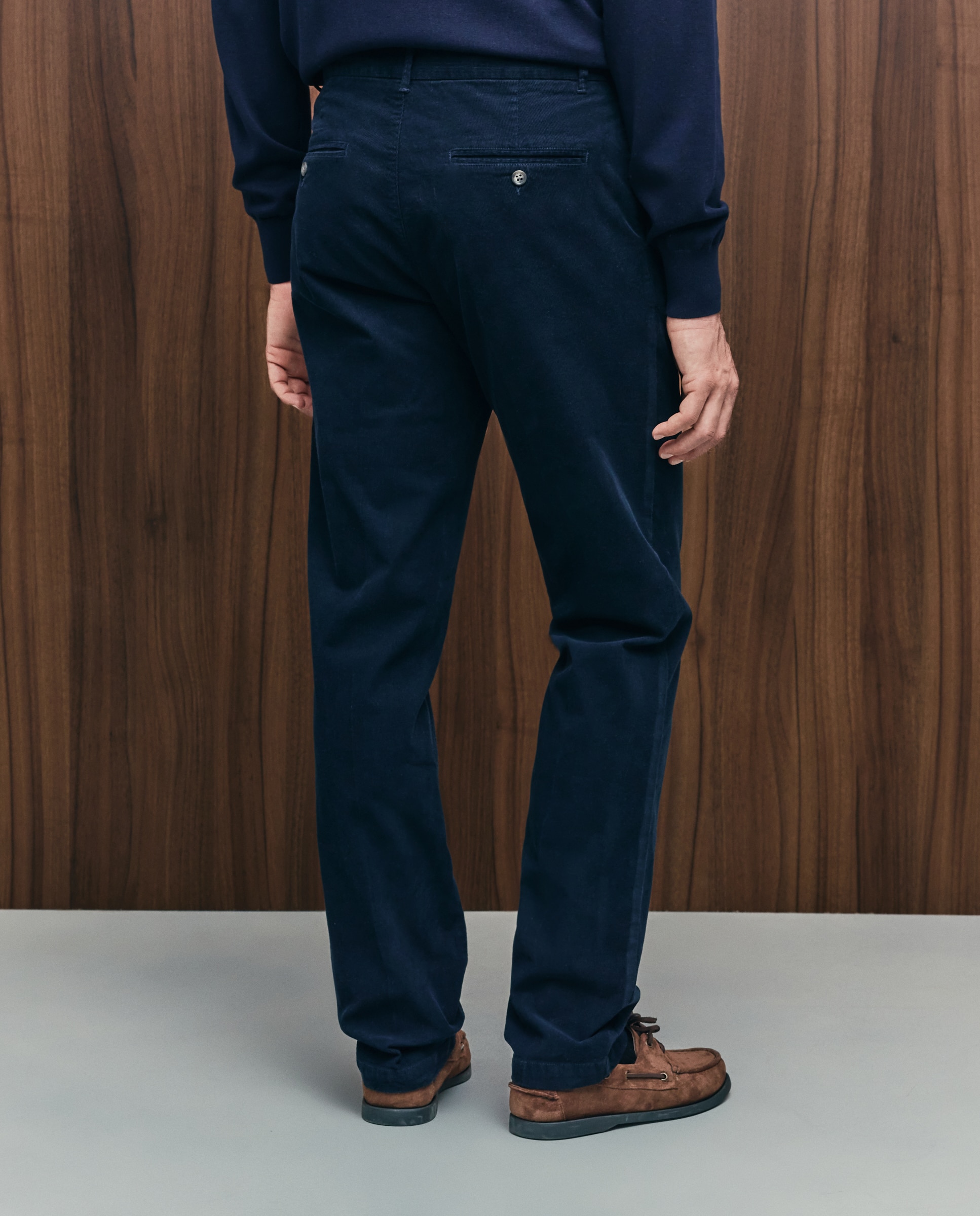 Pantalón pana slim fit tintado en prenda hombre - Emidio Tucci - Azul Azul-3
