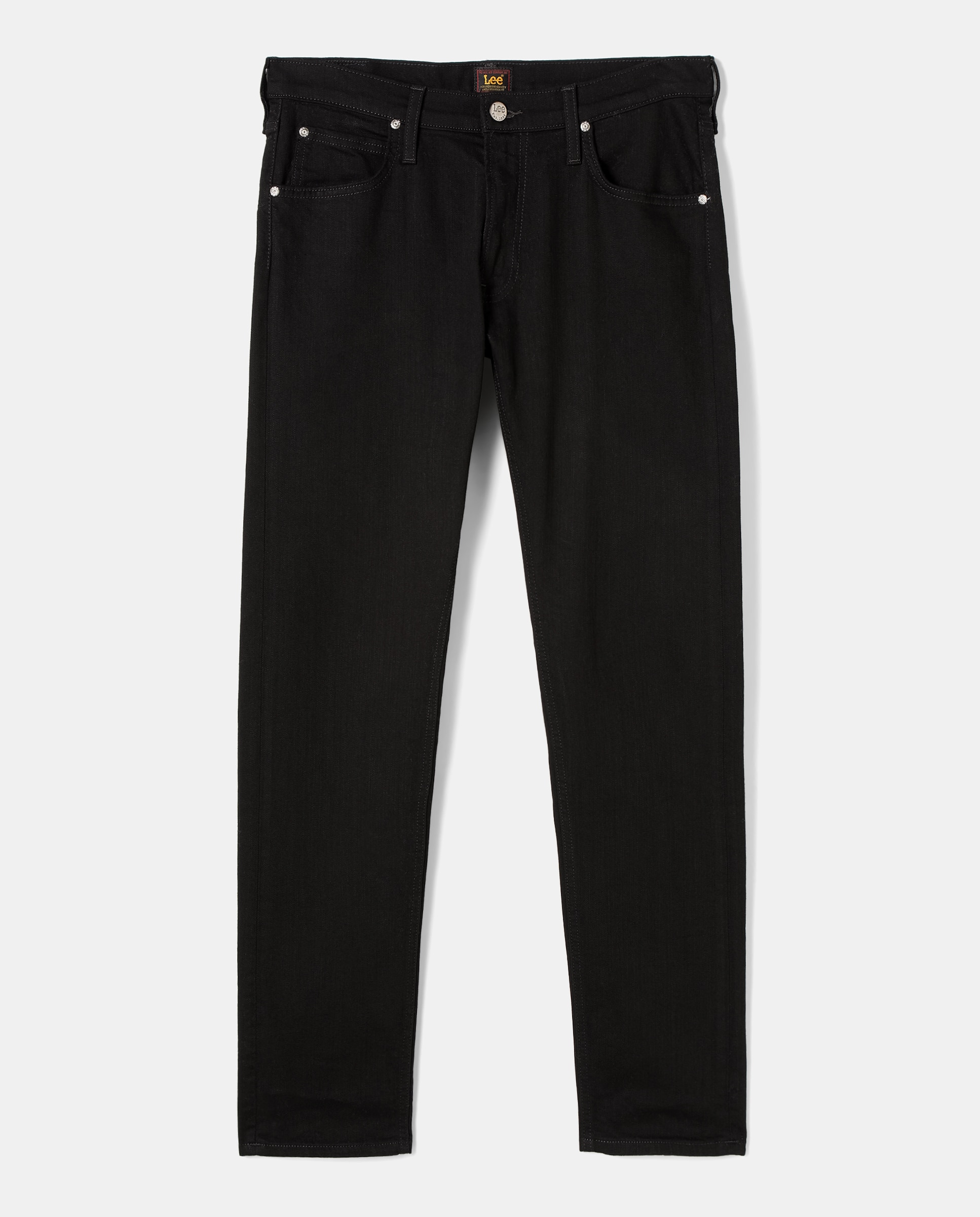 Jeans regular pretas de homem Preto-4