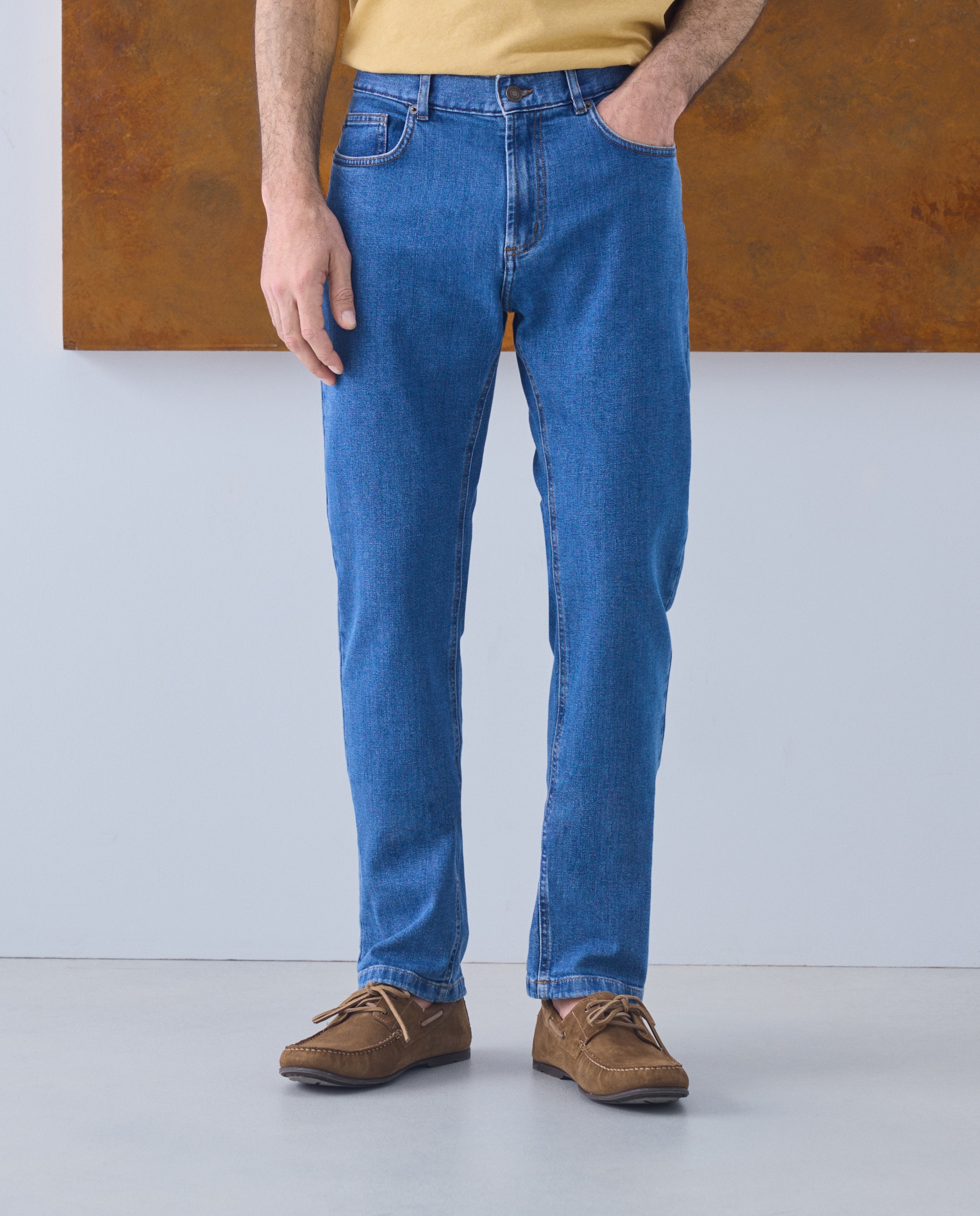Pantalón denim slim fit hombre - Emidio Tucci - Azul Azul-2
