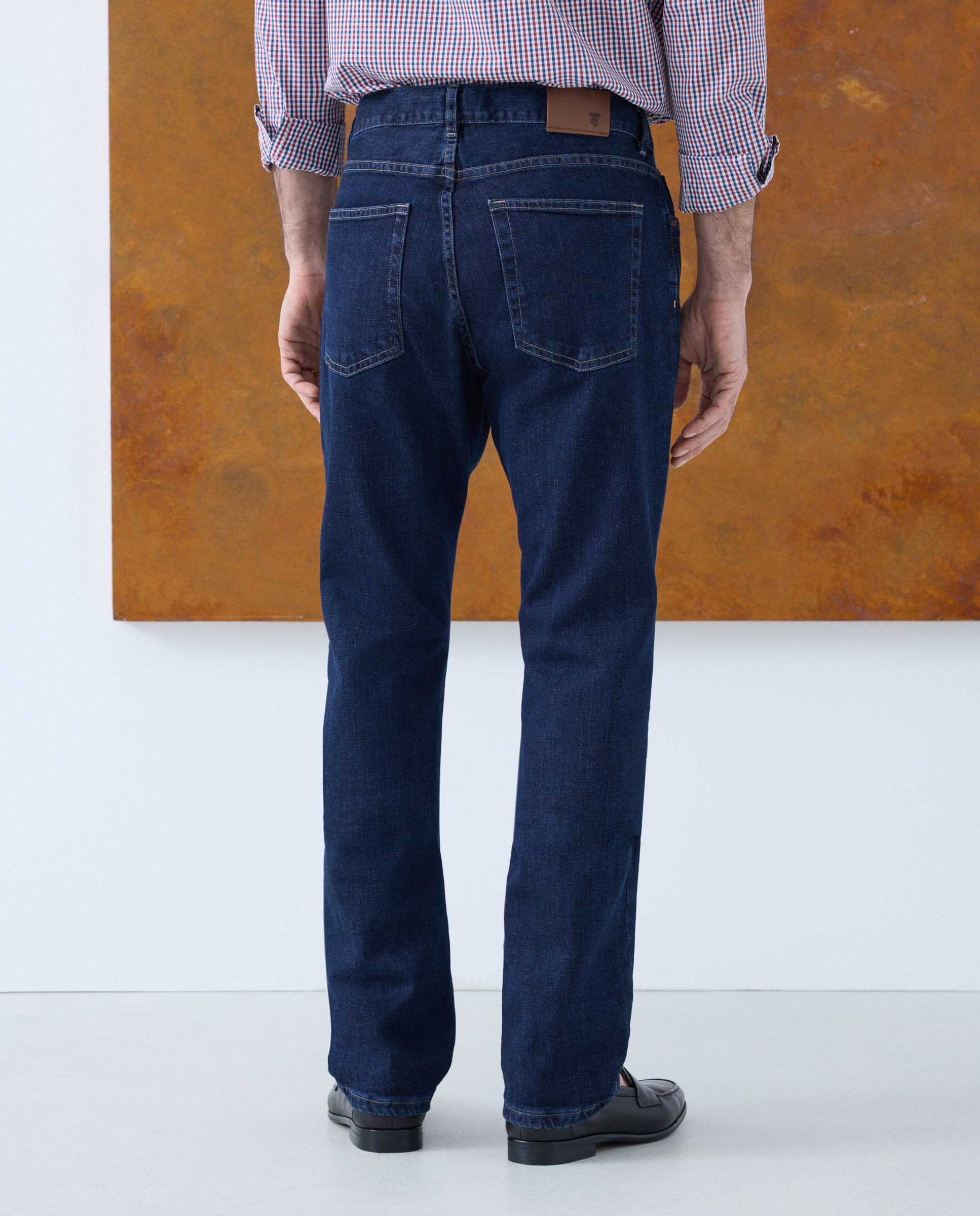 Jeans de 5 Bolsos Azul-escuro-3