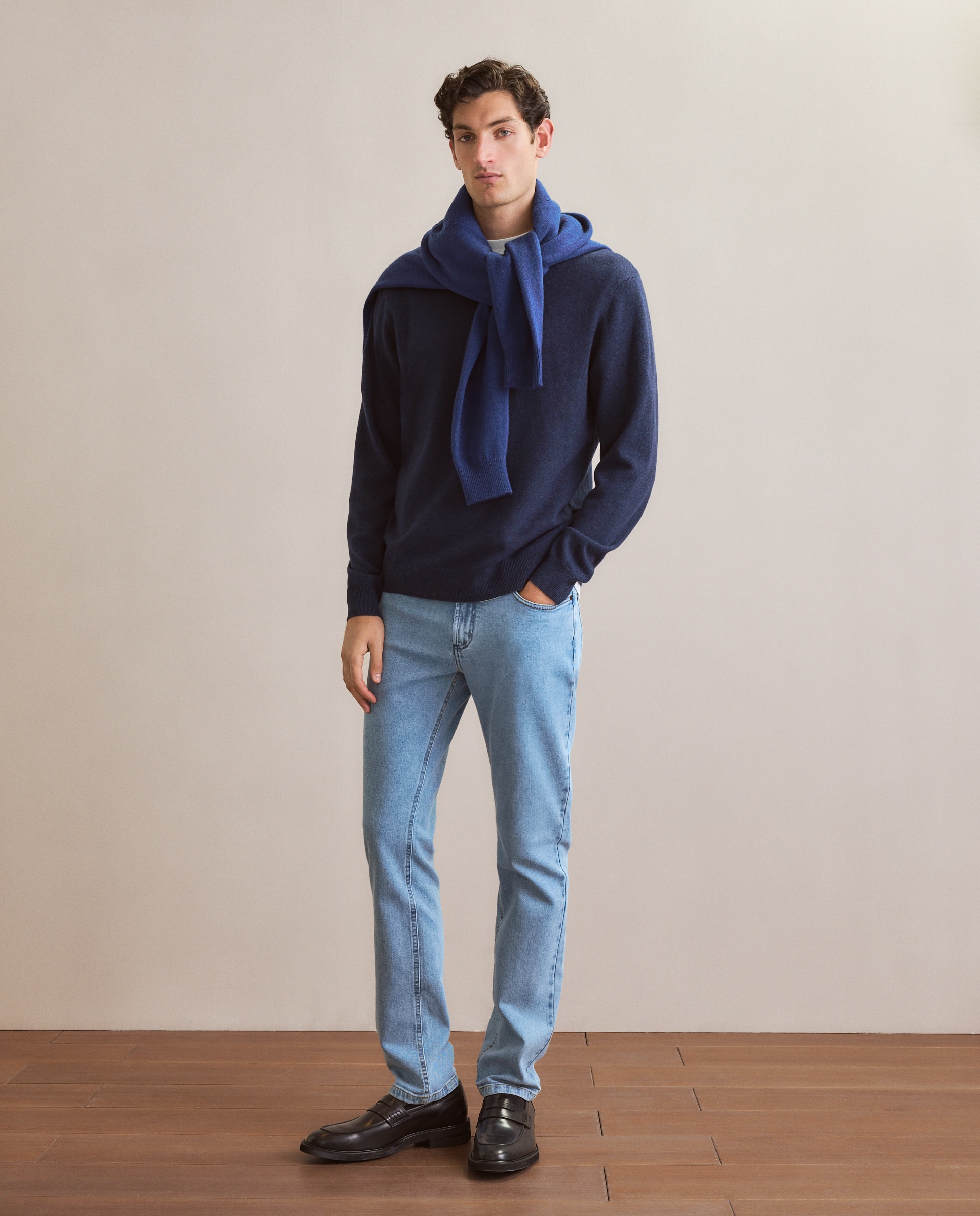 Pantalón denim slim fit hombre - Emidio Tucci - Azul Azul-1