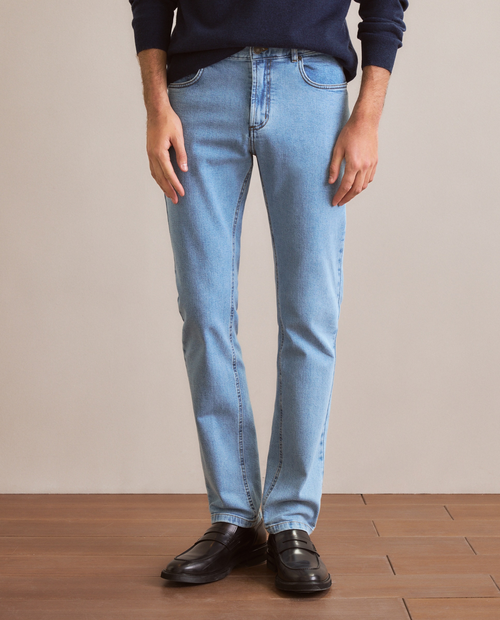 Pantalón denim slim fit hombre - Emidio Tucci - Azul Azul-2