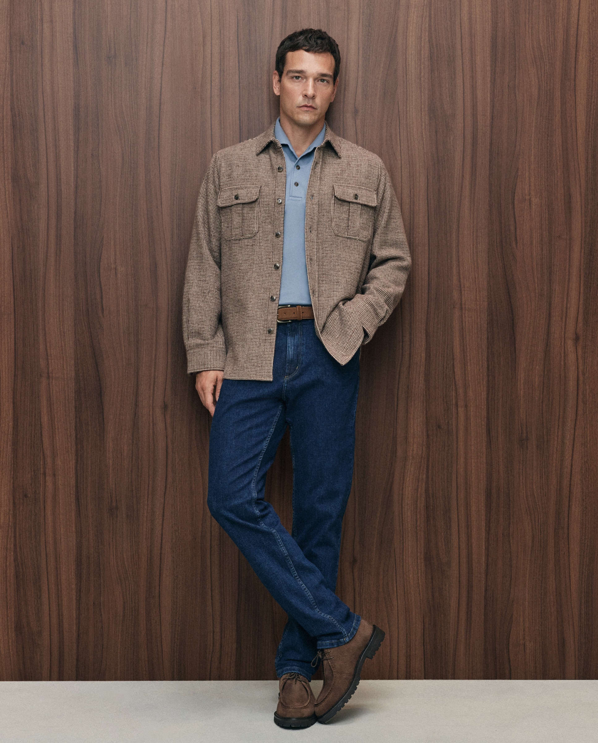 Imagen 1 de Pantalón denim regular fit hombre - Emidio Tucci - Azul oscuro Azul oscuro