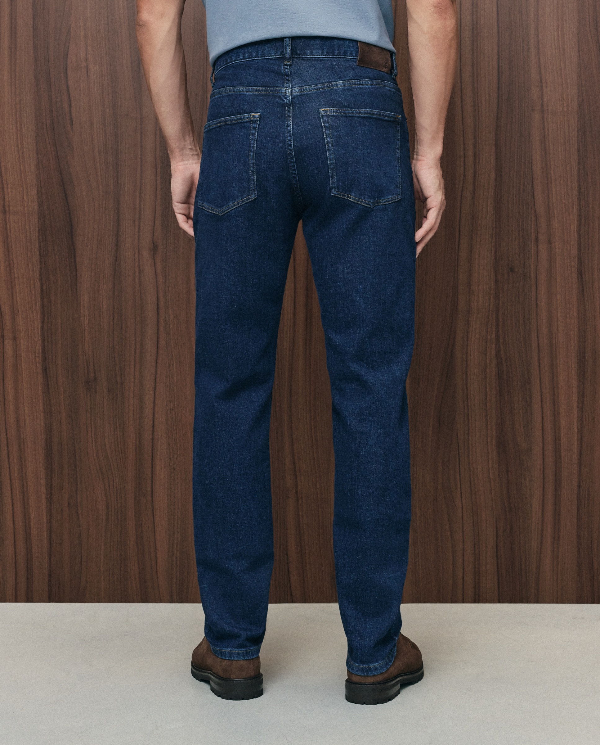 Imagen 3 de Pantalón denim regular fit hombre - Emidio Tucci - Azul oscuro Azul oscuro