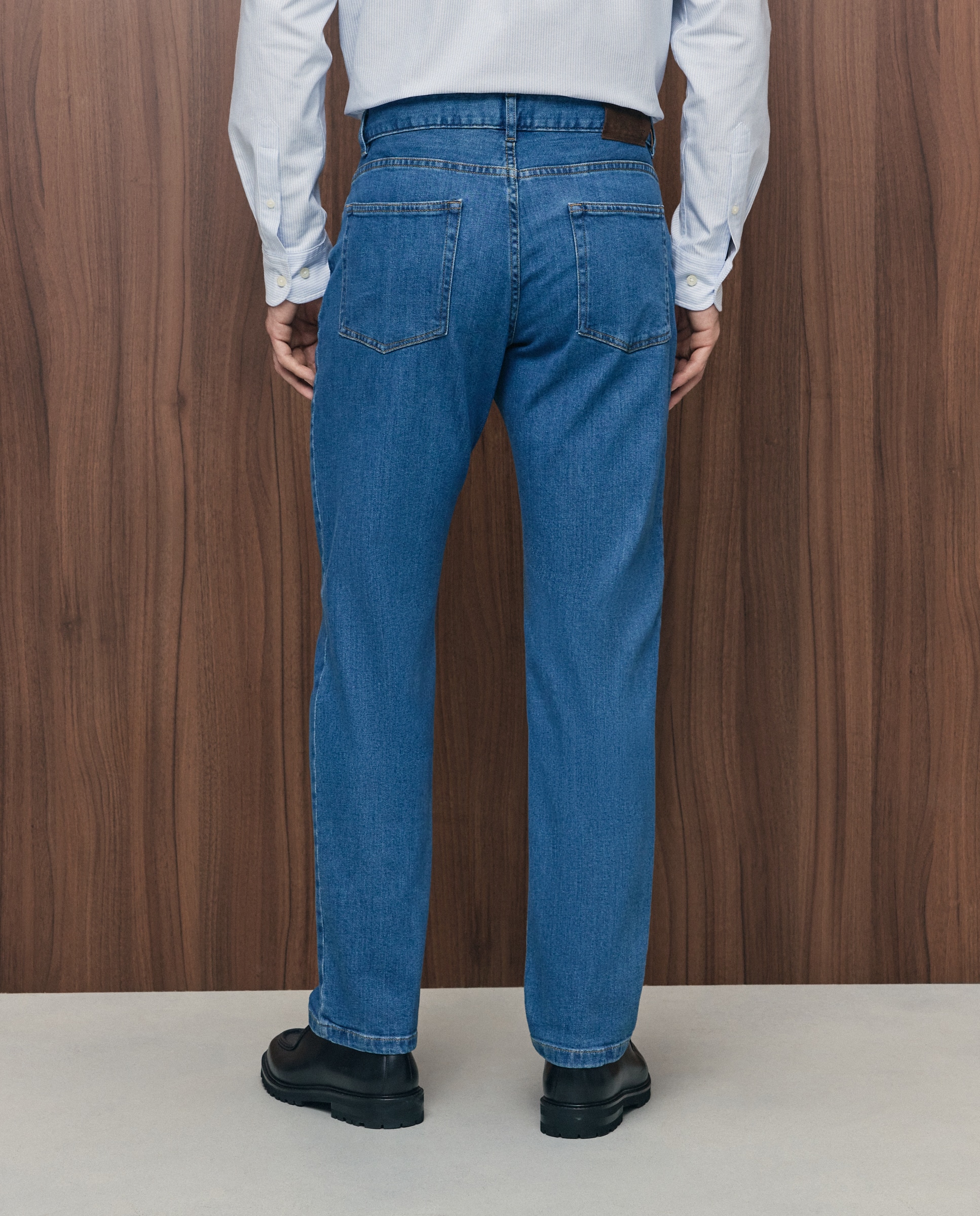 Imagen 3 de Pantalón denim regular fit hombre - Emidio Tucci - Azul Azul