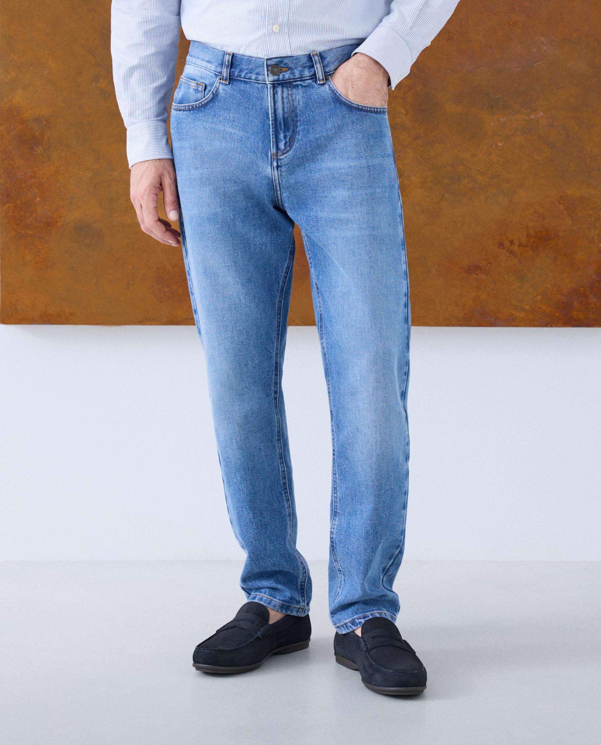 Jeans de 5 Bolsos Azul-2