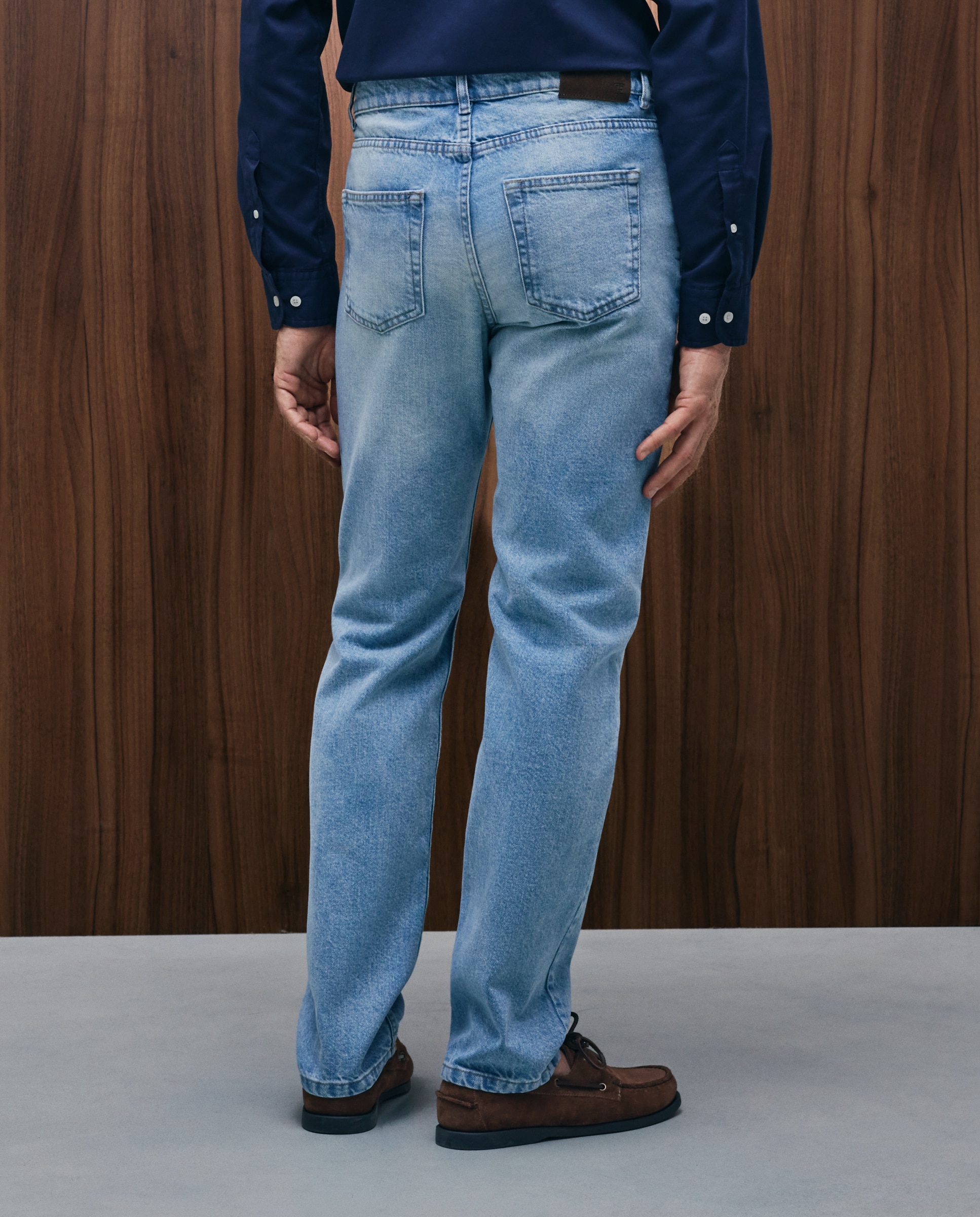 Pantalón denim regular fit botones hombre - Emidio Tucci - Azul Azul-3
