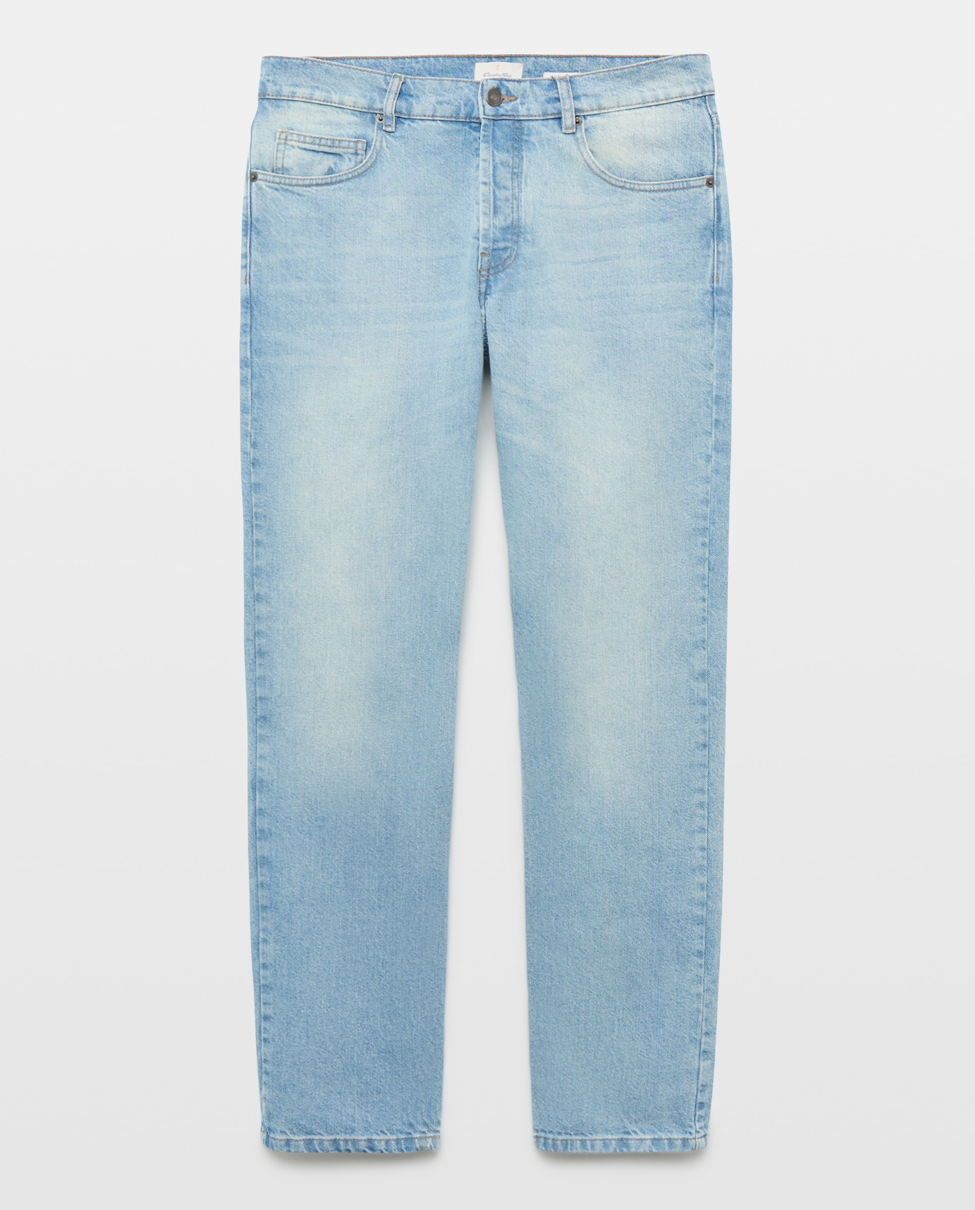 Pantalón denim regular fit botones hombre - Emidio Tucci - Azul Azul-4