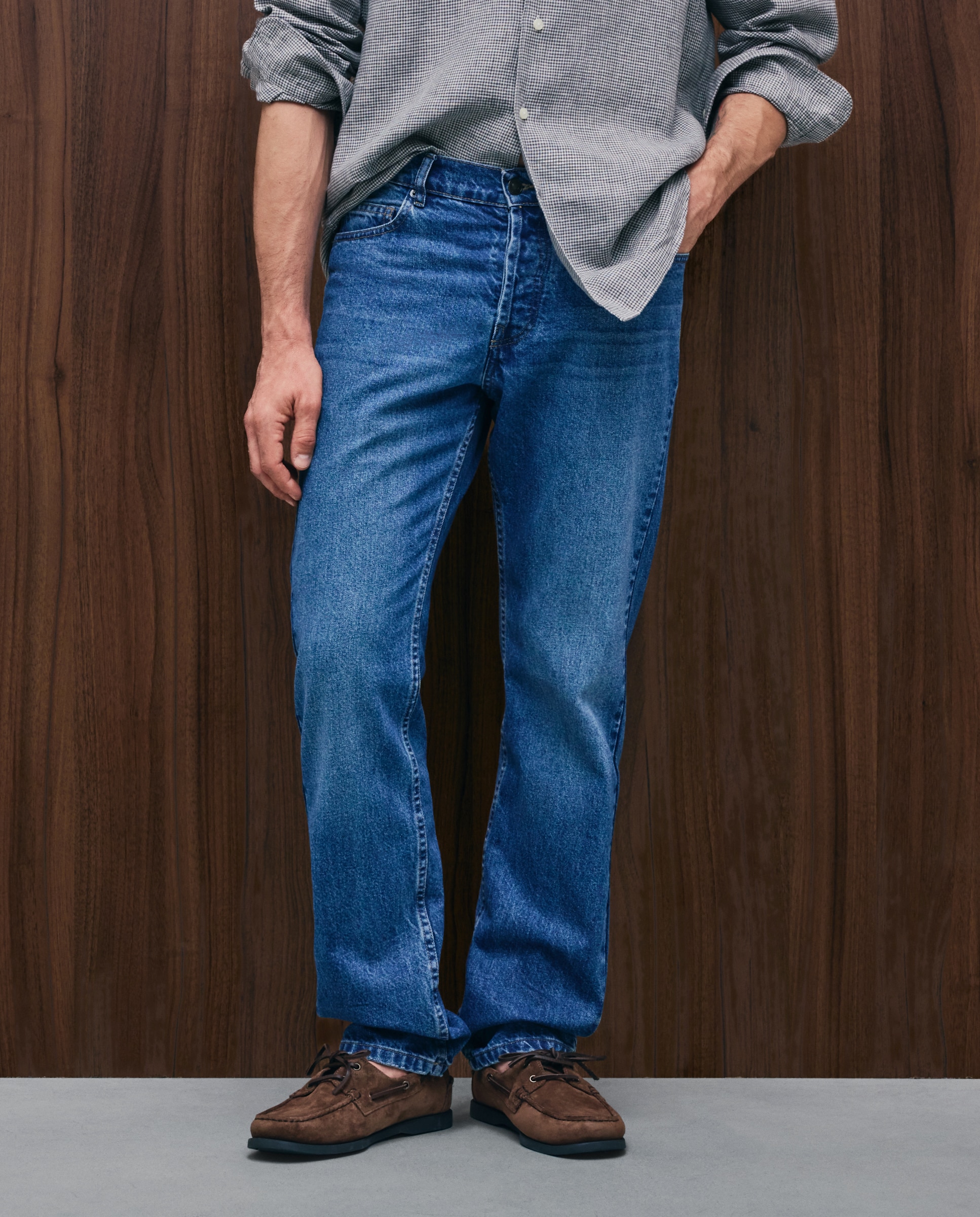 Pantalón denim regular fit botones hombre - Emidio Tucci - Azul marino Azul marino-2