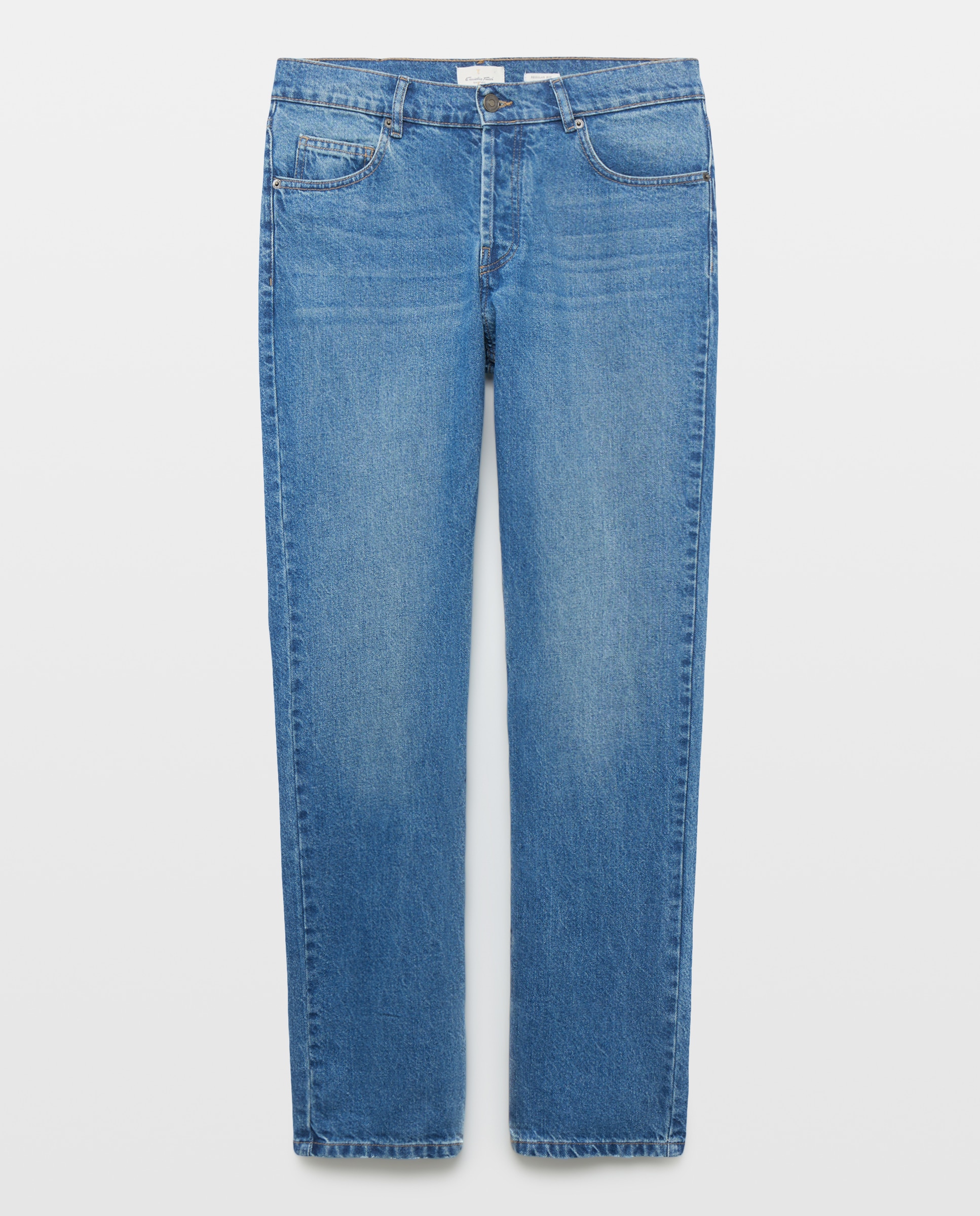 Pantalón denim regular fit botones hombre - Emidio Tucci - Azul marino Azul marino-4