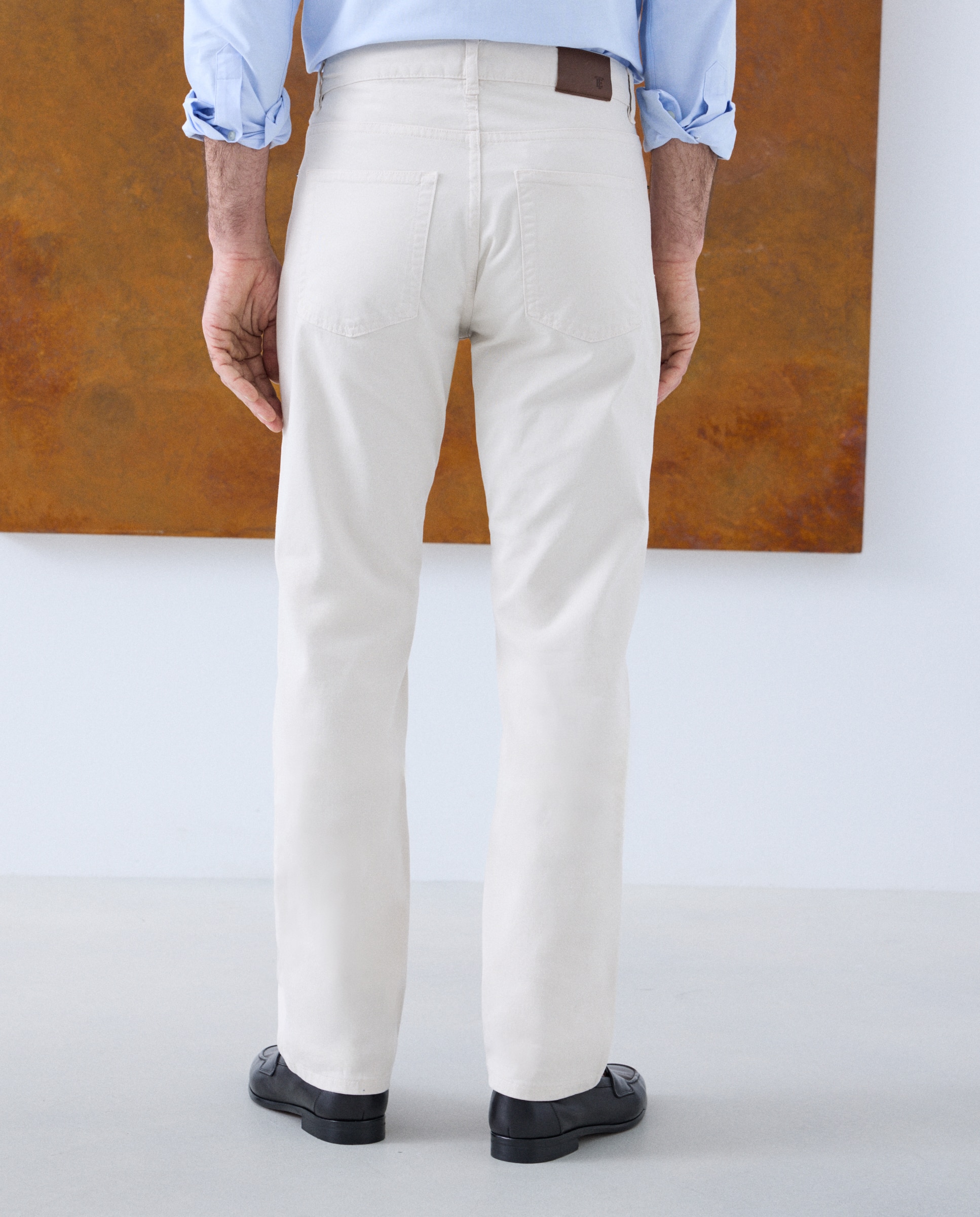 Calças de 5 Bolsos Regular Fit Pedra-3