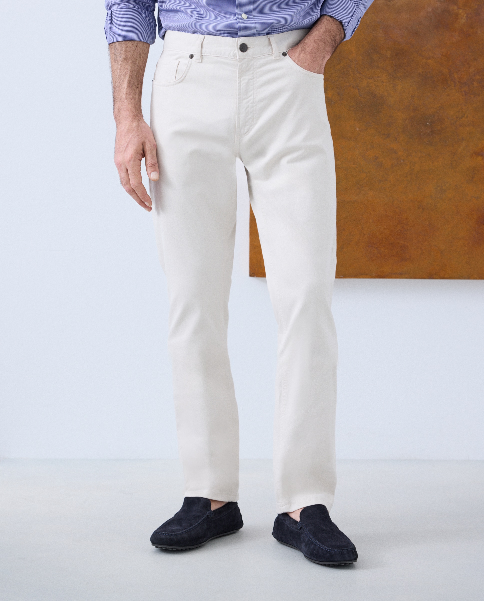 Pantalón 5 bolsillos slim fit twill hombre - Emidio Tucci - Gris Gris-2