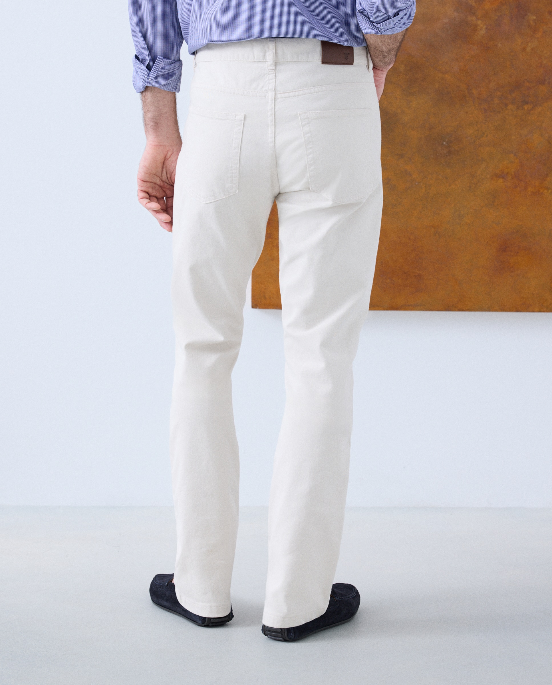 Pantalón 5 bolsillos slim fit twill hombre - Emidio Tucci - Gris Gris-3