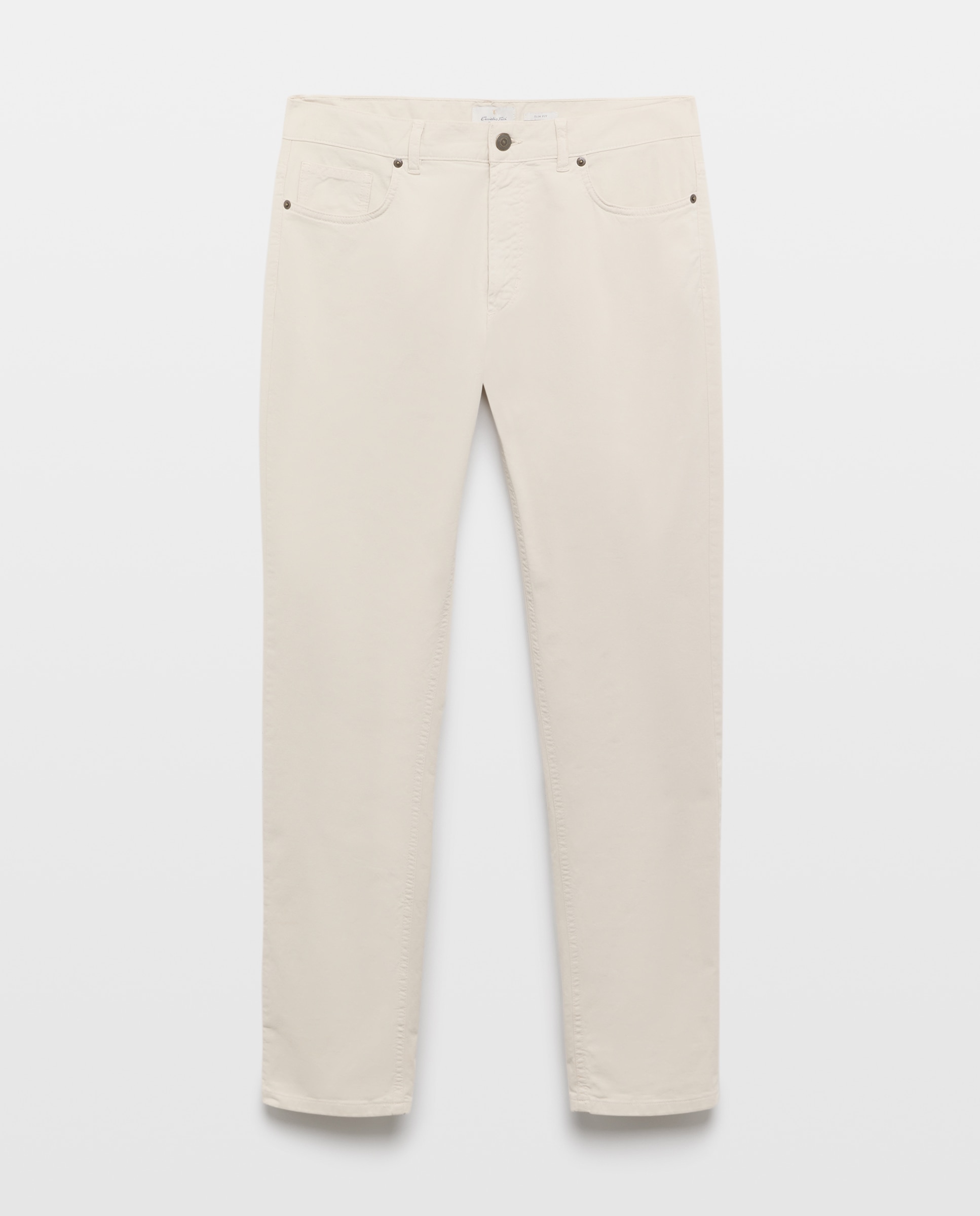 Pantalón 5 bolsillos slim fit twill hombre - Emidio Tucci - Gris Gris-4