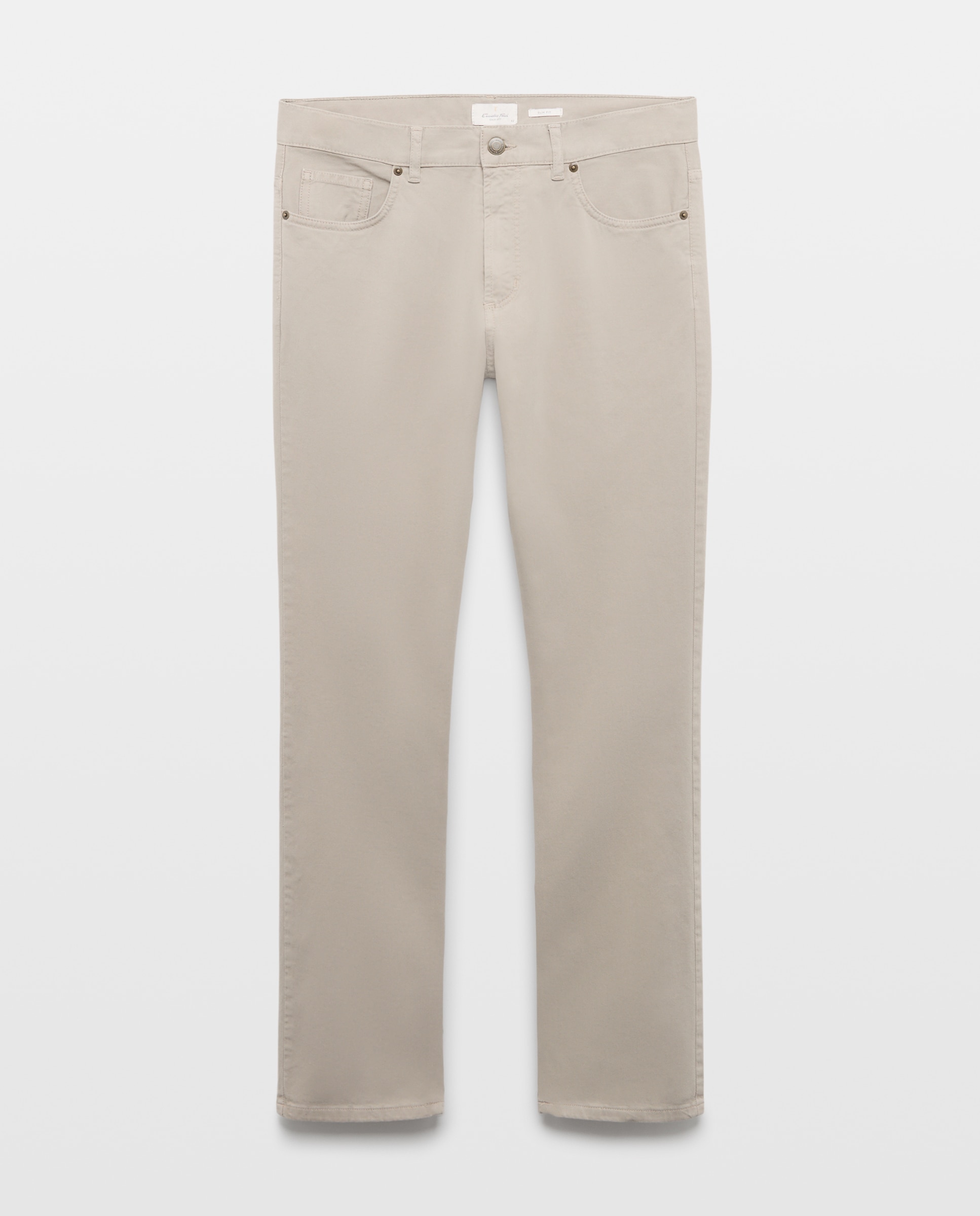 Pantalón 5 bolsillos slim fit twill hombre - Emidio Tucci - Marrón claro Marrón claro-4