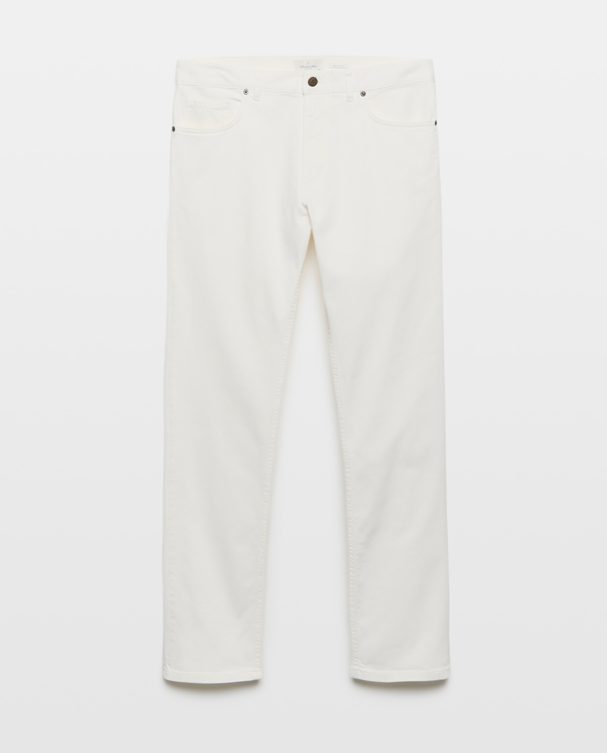 Pantalón 5 bolsillos regular fit twill hombre - Emidio Tucci - Blanco Blanco-4