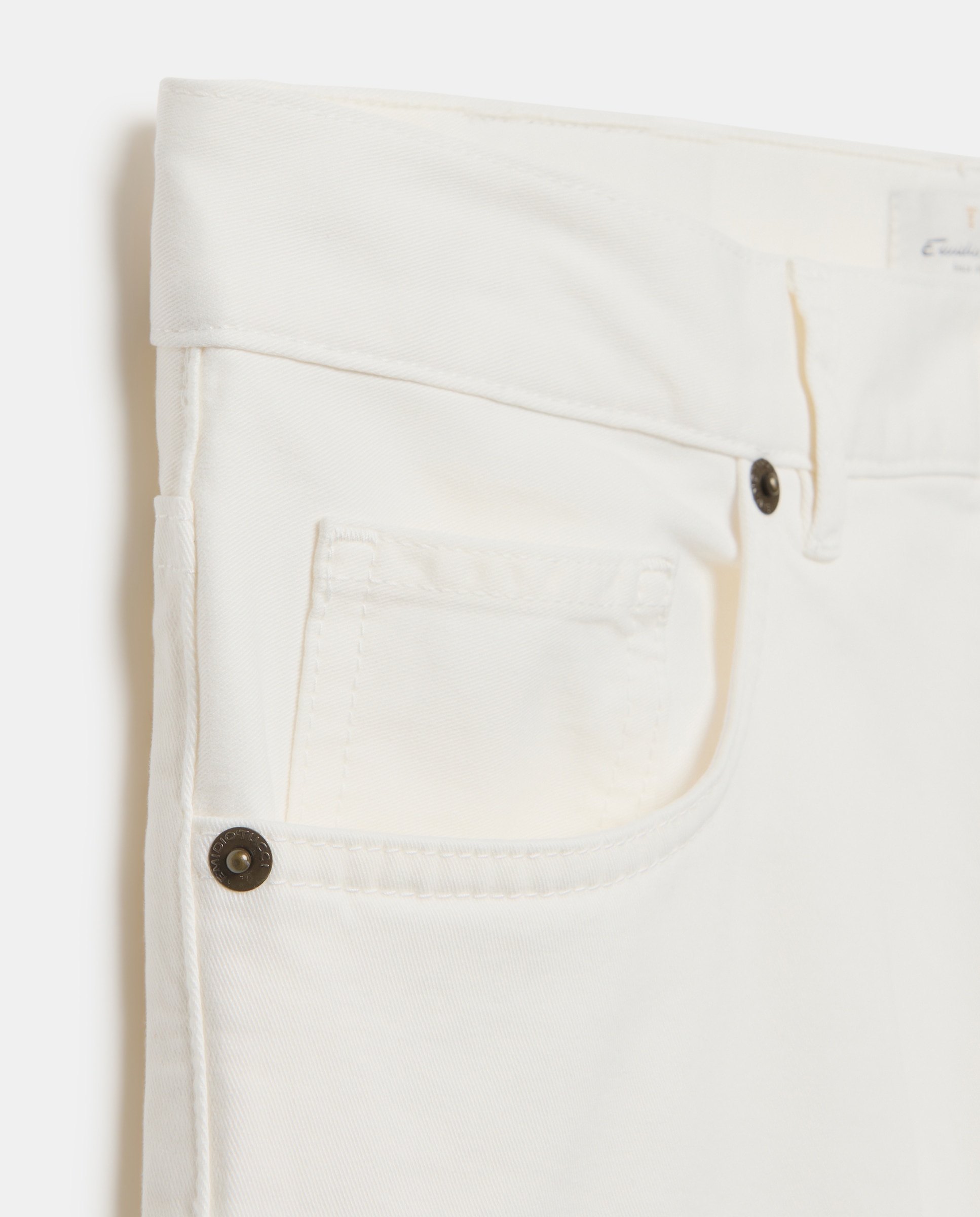 Pantalón 5 bolsillos regular fit twill hombre - Emidio Tucci - Blanco Blanco-5