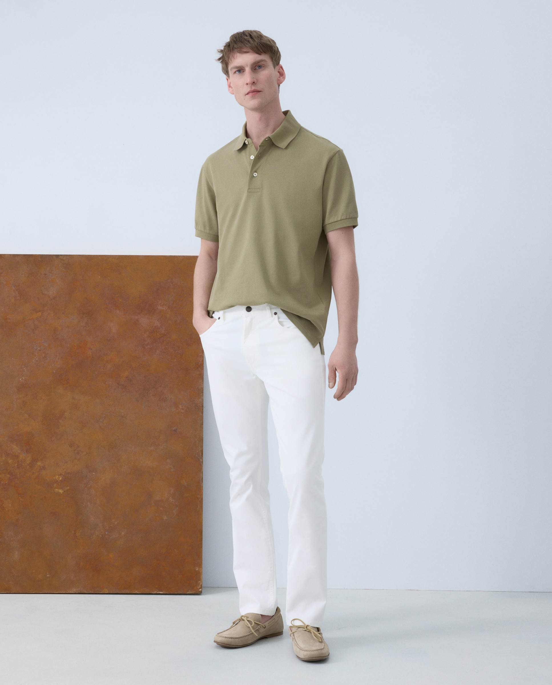 Pantalón 5 bolsillos slim fit twill hombre - Emidio Tucci - Azul marino Azul marino-1