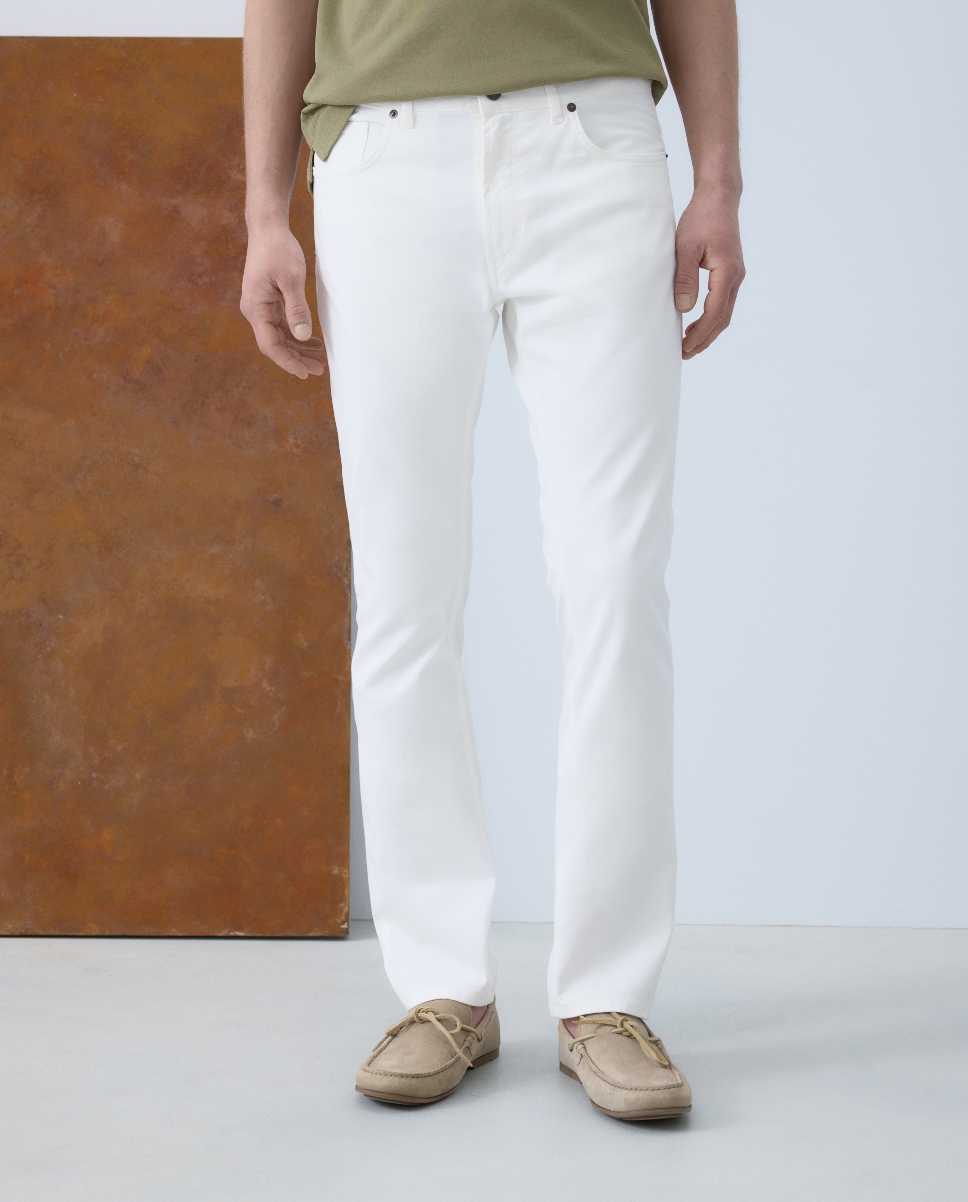 Pantalón 5 bolsillos slim fit twill hombre - Emidio Tucci - Azul marino Azul marino-2