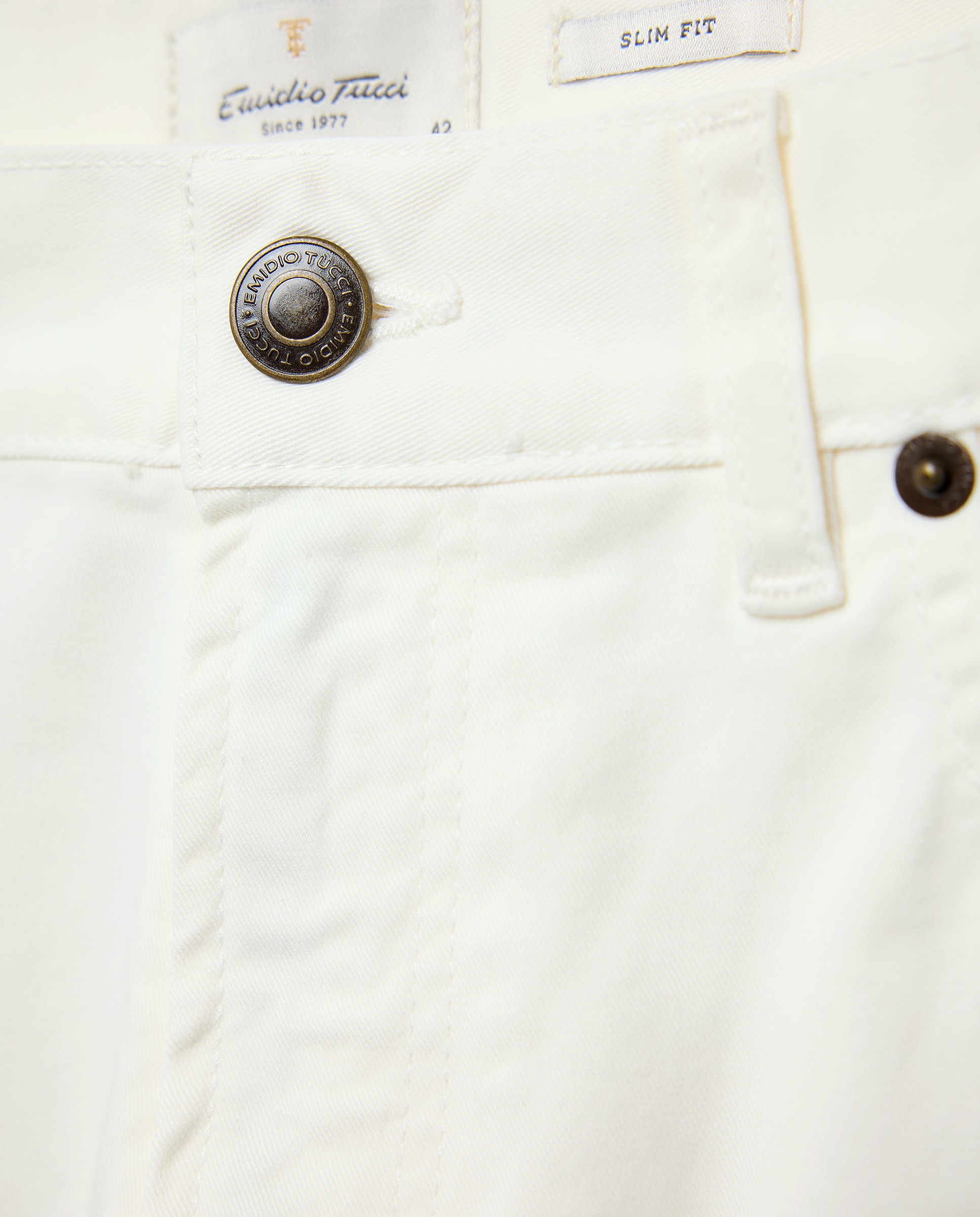 Pantalón 5 bolsillos slim fit twill hombre - Emidio Tucci - Azul marino Azul marino-5