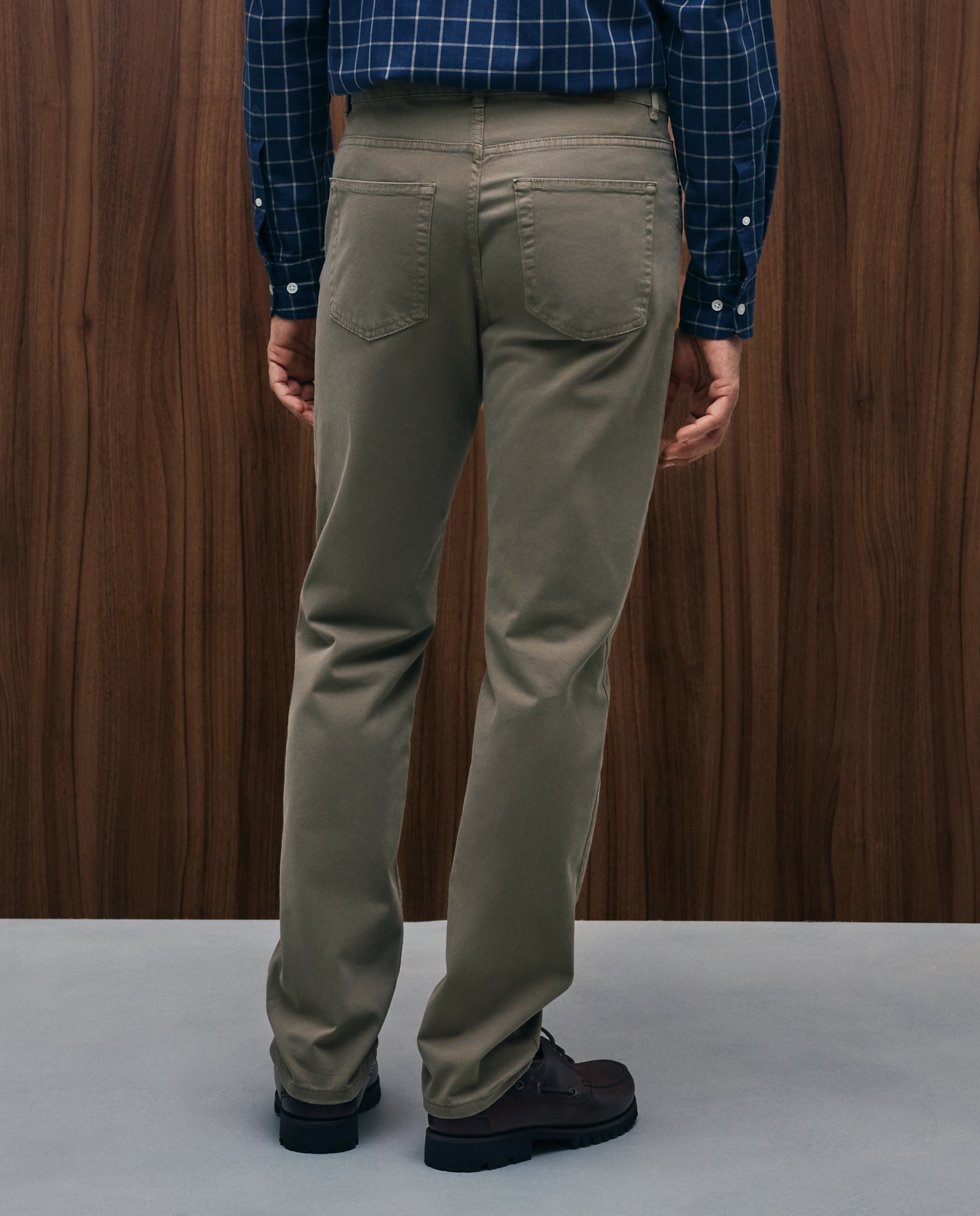 Pantalón 5 bolsillos regular fit twill hombre - Emidio Tucci - Kaki Kaki-3