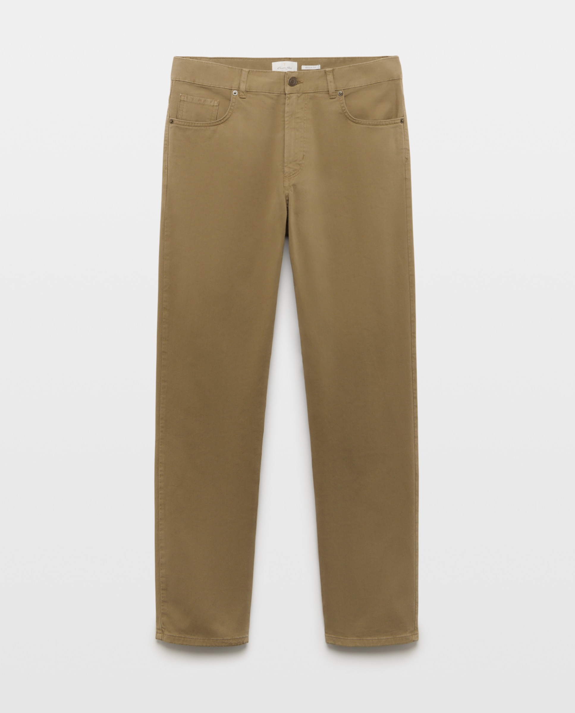 Pantalón 5 bolsillos regular fit twill hombre - Emidio Tucci - Kaki Kaki-4