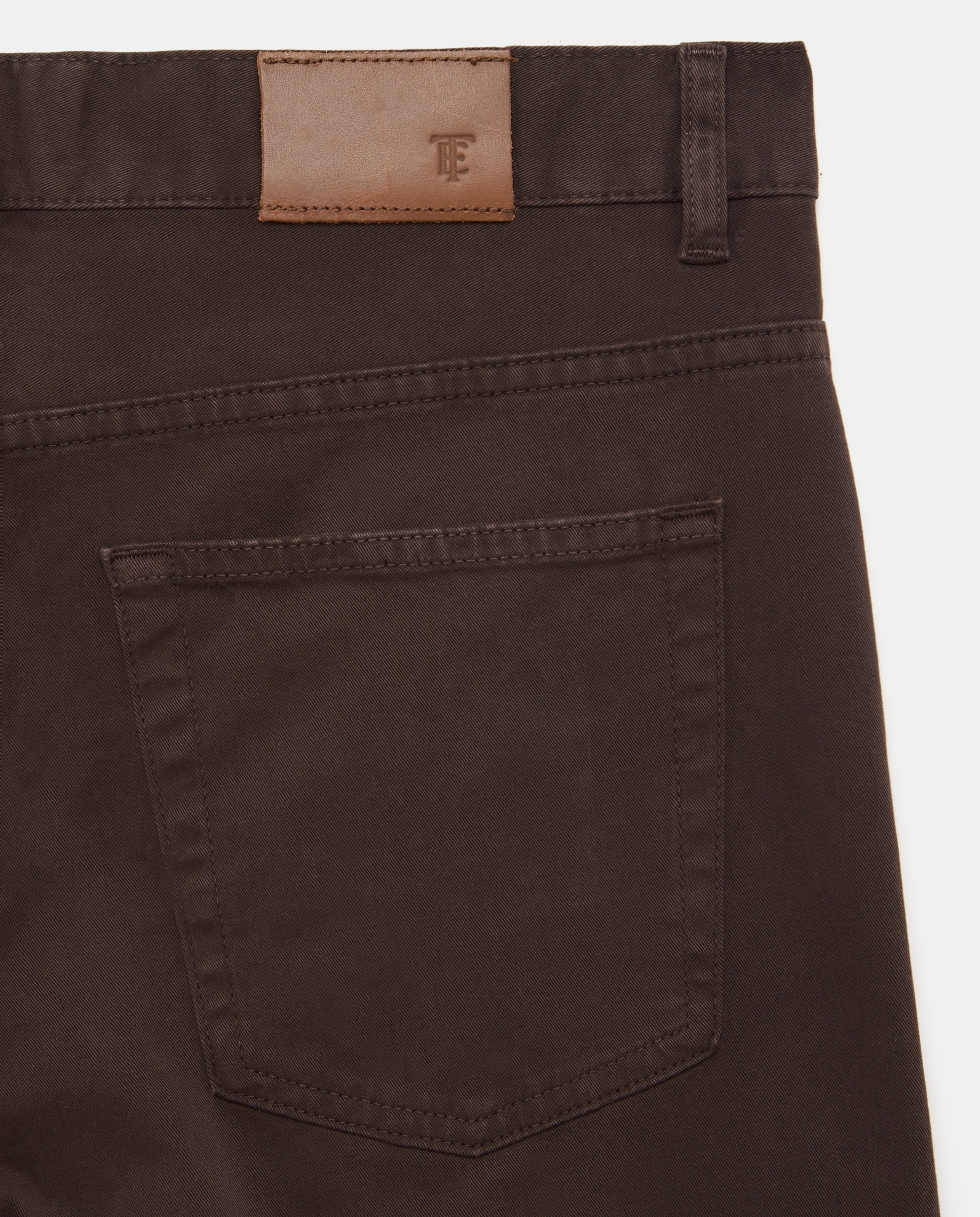 Pantalón 5 bolsillos regular fit twill hombre - Emidio Tucci - Marrón Marrón-5